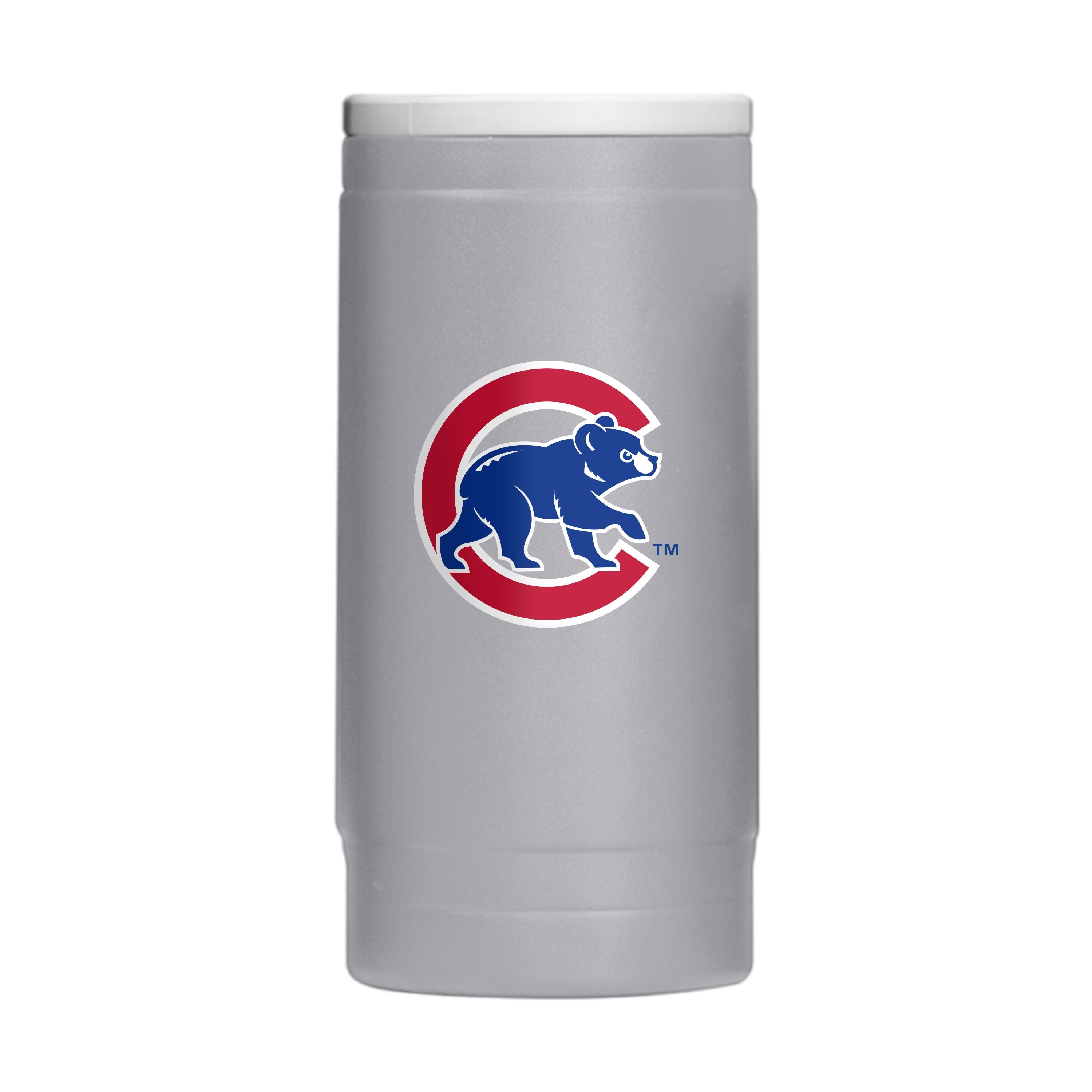 Chicago Cubs Stone 12oz Walking Bear Powdercoat SlimCan Coolie - Sports Gifts, Sports Memorabilia, Sports Collectibles, Fan Shop