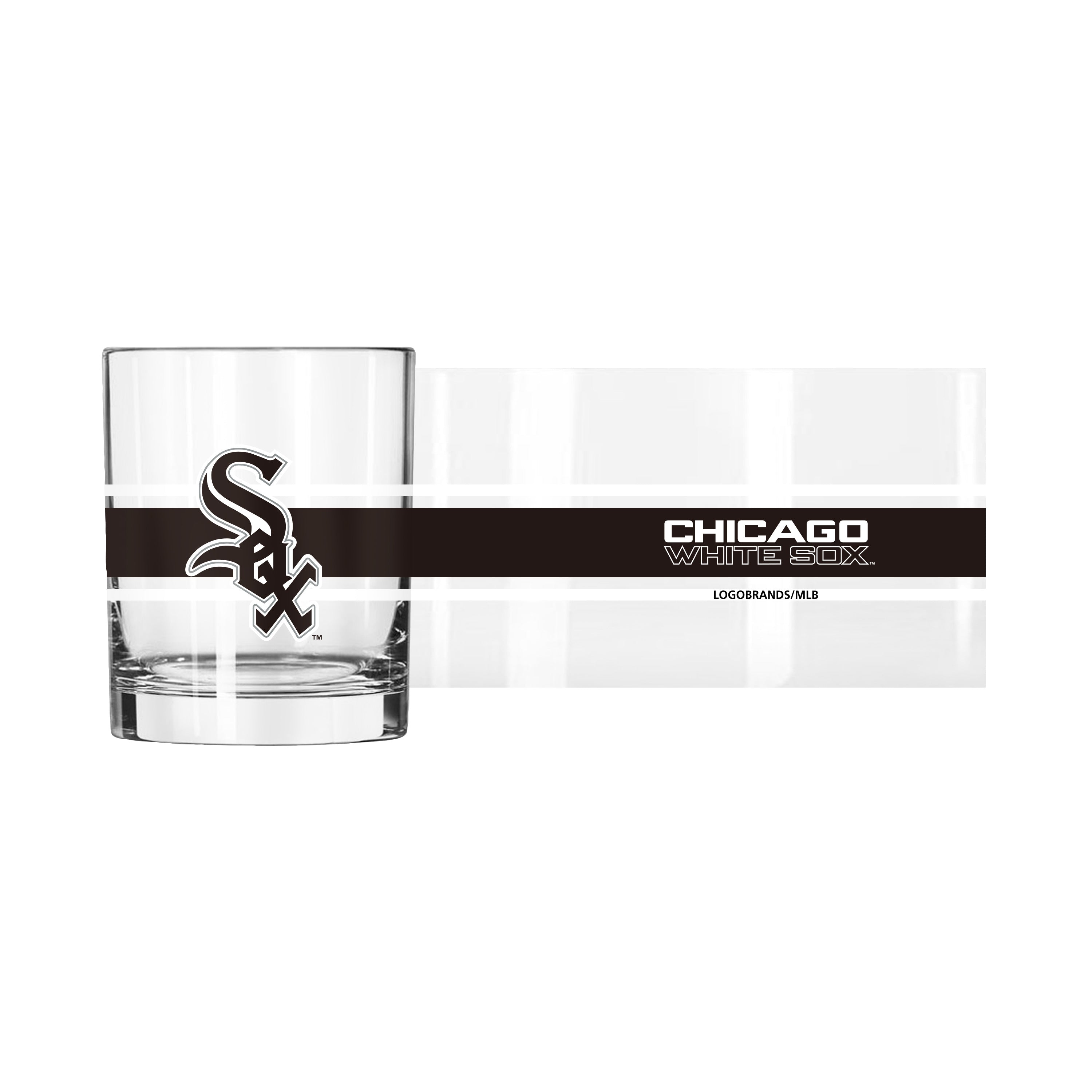 Chicago White Sox 14oz Stripe Rocks Glass - Sports Gifts, Sports Memorabilia, Sports Collectibles, Fan Shop