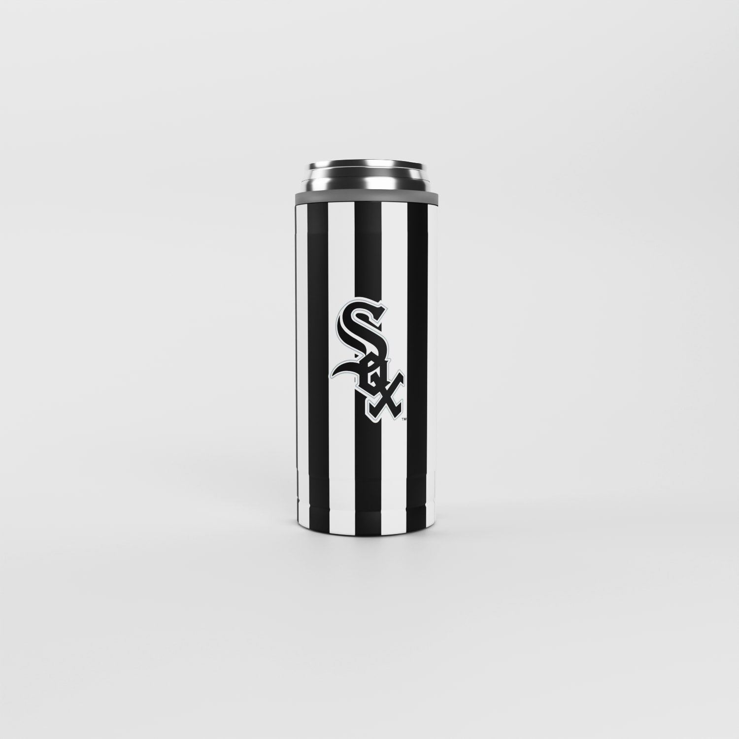 Chicago White Sox 12oz Striped Powdercoat SlimCan Coolie