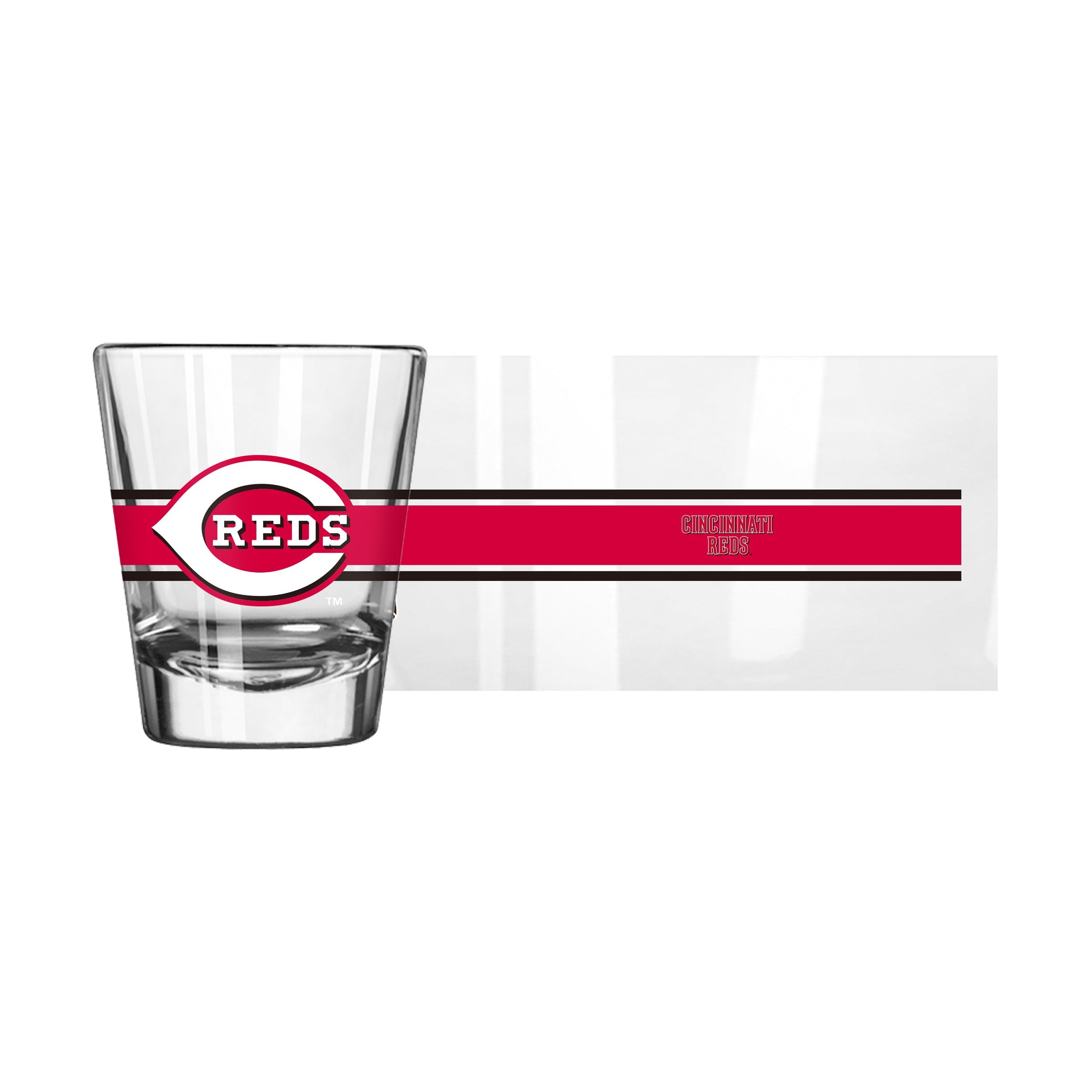 Cincinnati Reds 2oz Stripe Shot Glass - Sports Gifts, Sports Memorabilia, Sports Collectibles, Fan Shop