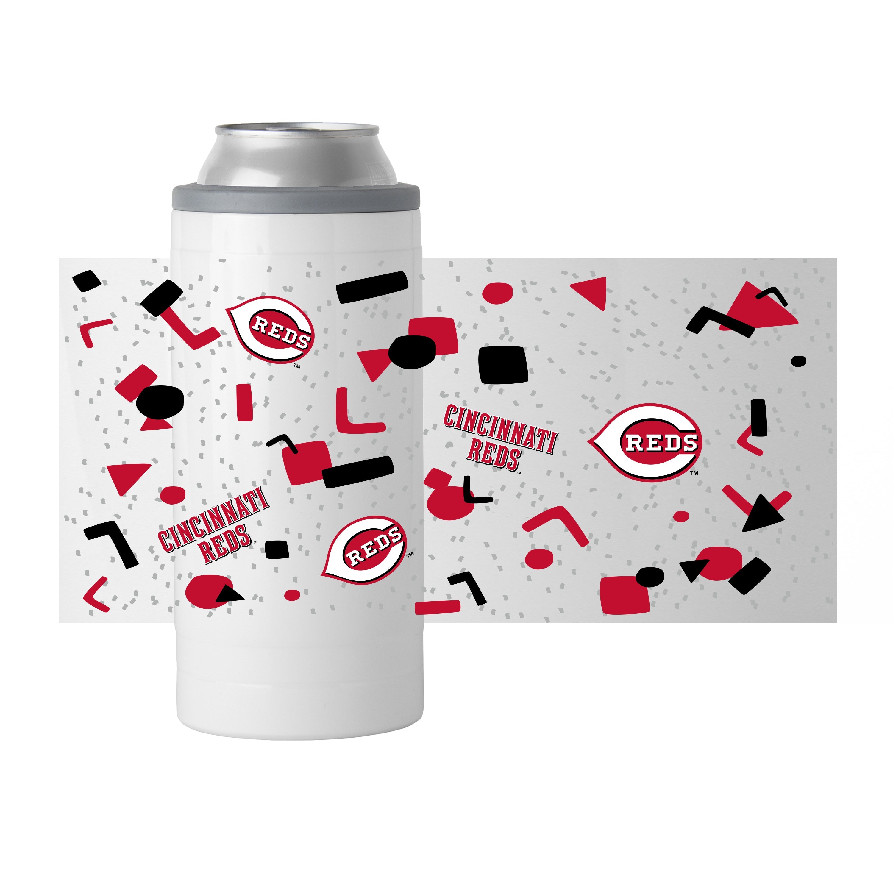 Cincinnati Reds 12oz Flashback Slim Can Coolie - Sports Gifts, Sports Memorabilia, Sports Collectibles, Fan Shop