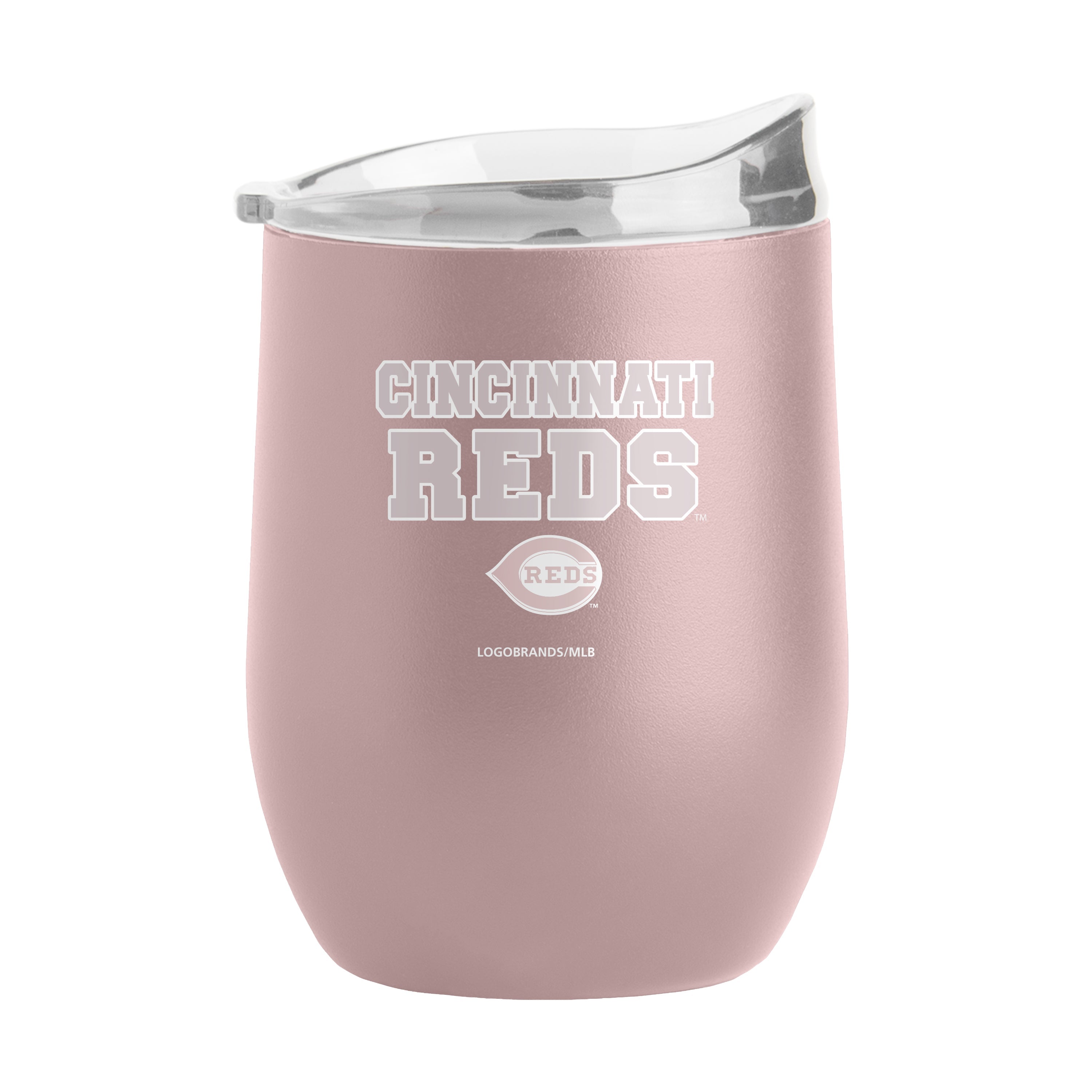 Cincinnati Reds 16oz Stencil Powder Coat Curved Beverage - Sports Gifts, Sports Memorabilia, Sports Collectibles, Fan Shop