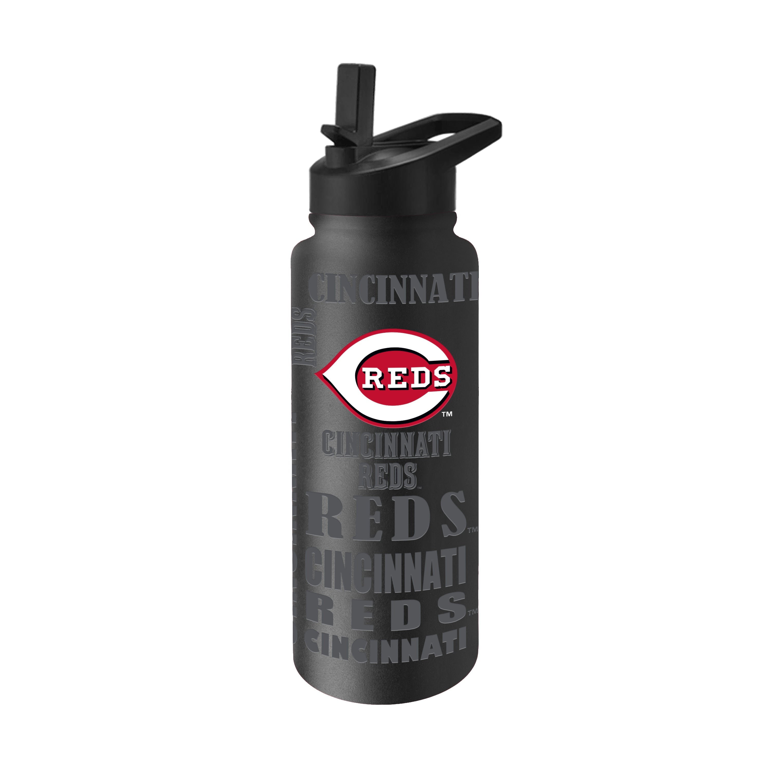 Cincinnati Reds 34oz Black Replay Quencher Bottle
