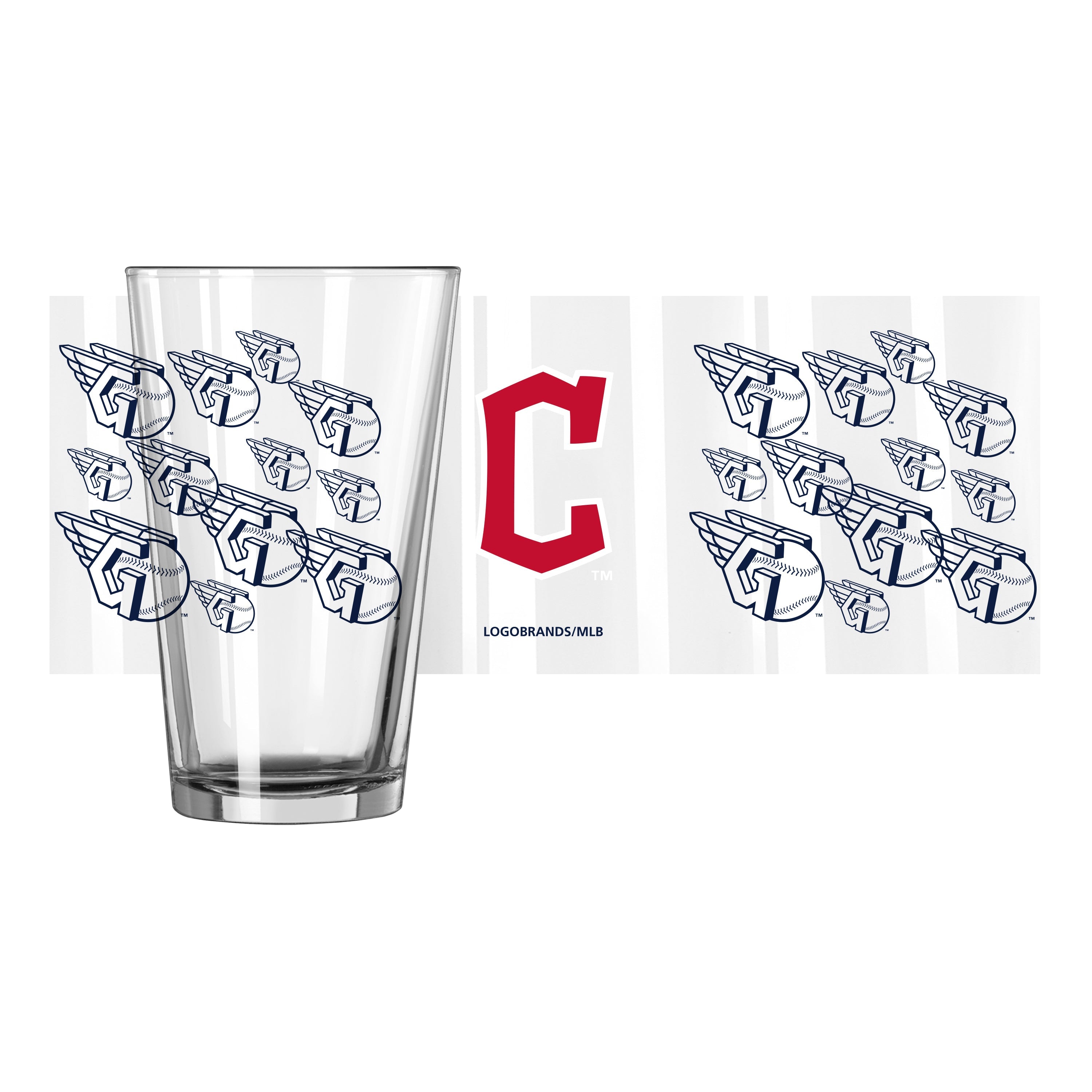 Cleveland Guardians 16oz Scatter Pint Glass - Sports Gifts, Sports Memorabilia, Sports Collectibles, Fan Shop