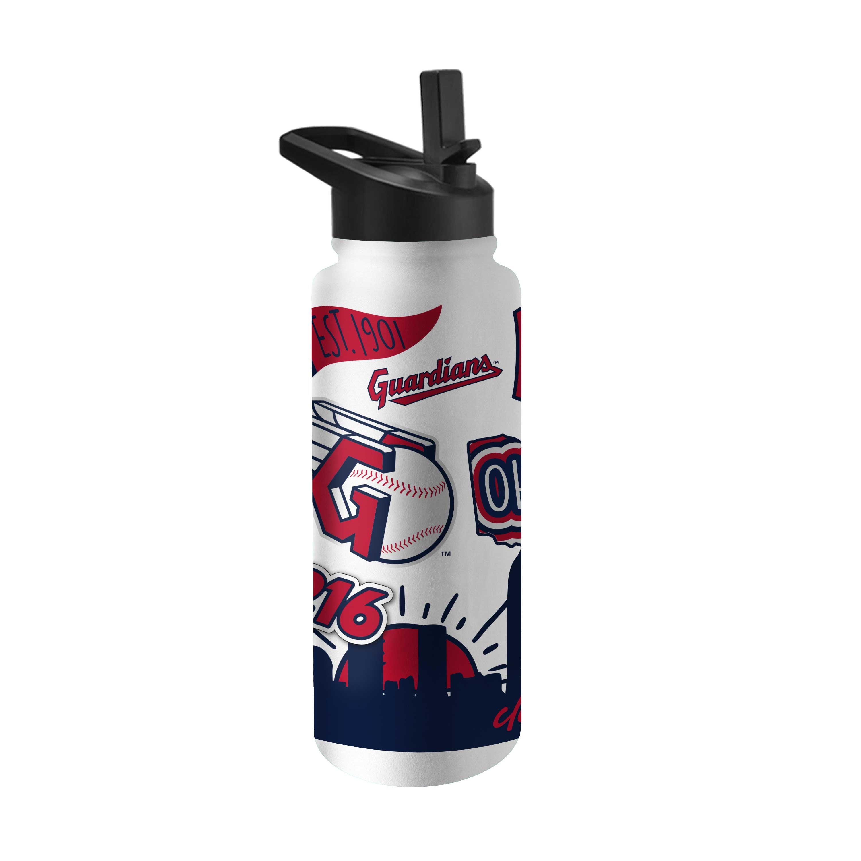 Cleveland Guardians 34oz Native Quencher Bottle - Sports Gifts, Sports Memorabilia, Sports Collectibles, Fan Shop