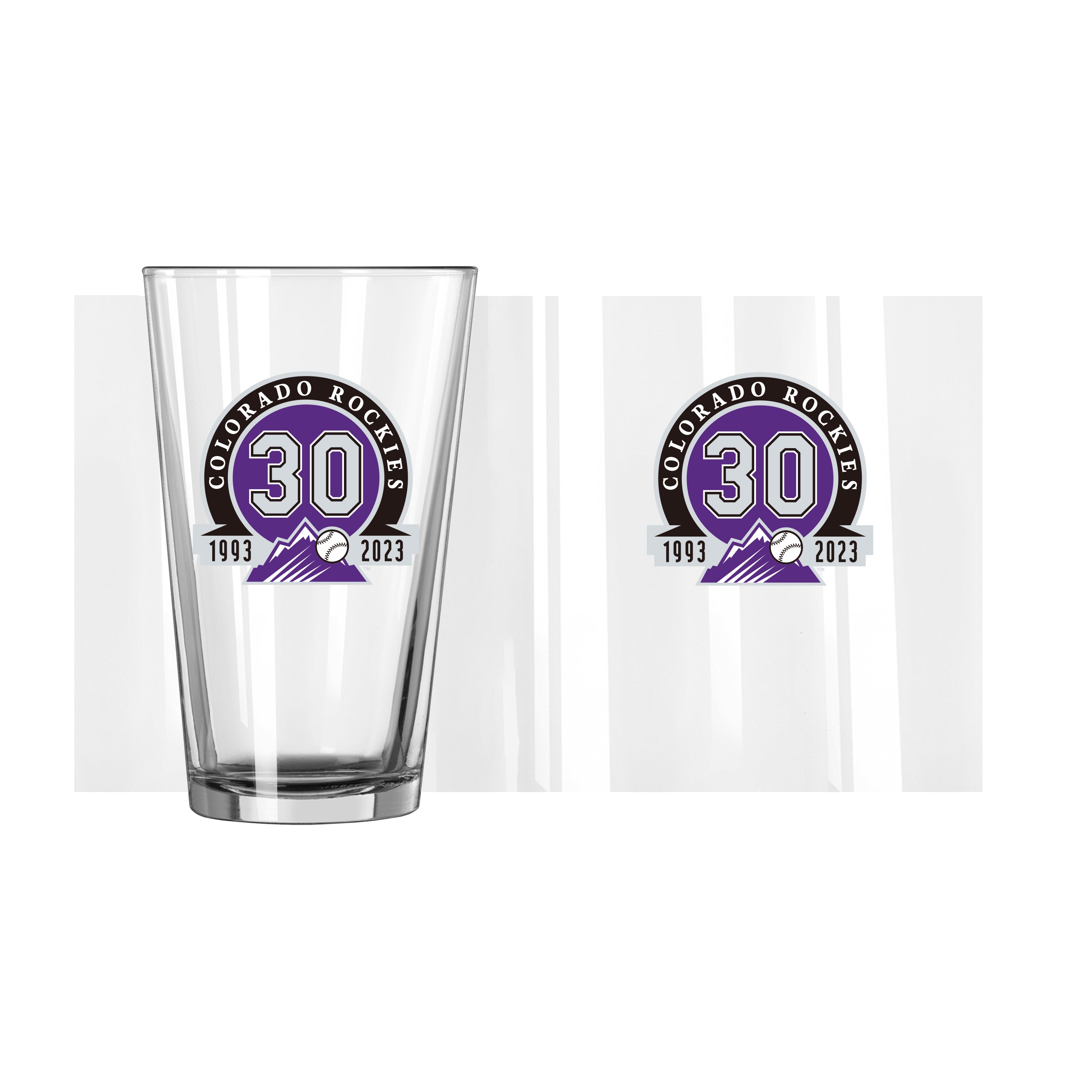 Colorado Rockies 30th Anniversary 16oz Pint Glass - Sports Gifts, Sports Memorabilia, Sports Collectibles, Fan Shop