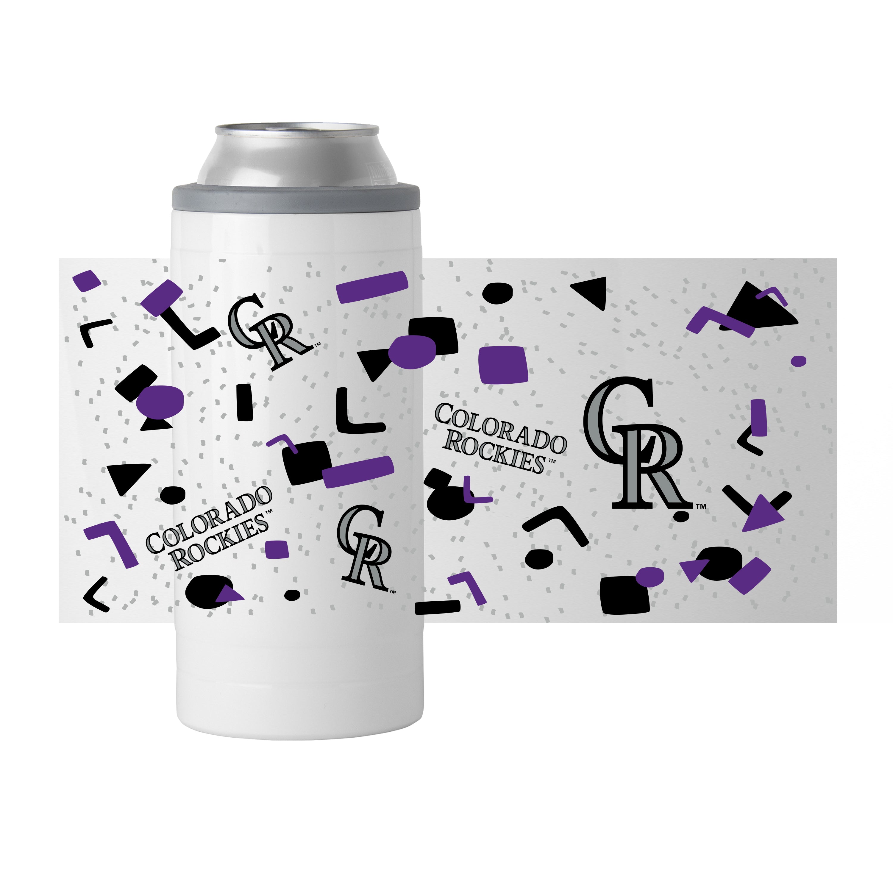 Colorado Rockies 12oz Flashback Slim Can Coolie - Sports Gifts, Sports Memorabilia, Sports Collectibles, Fan Shop