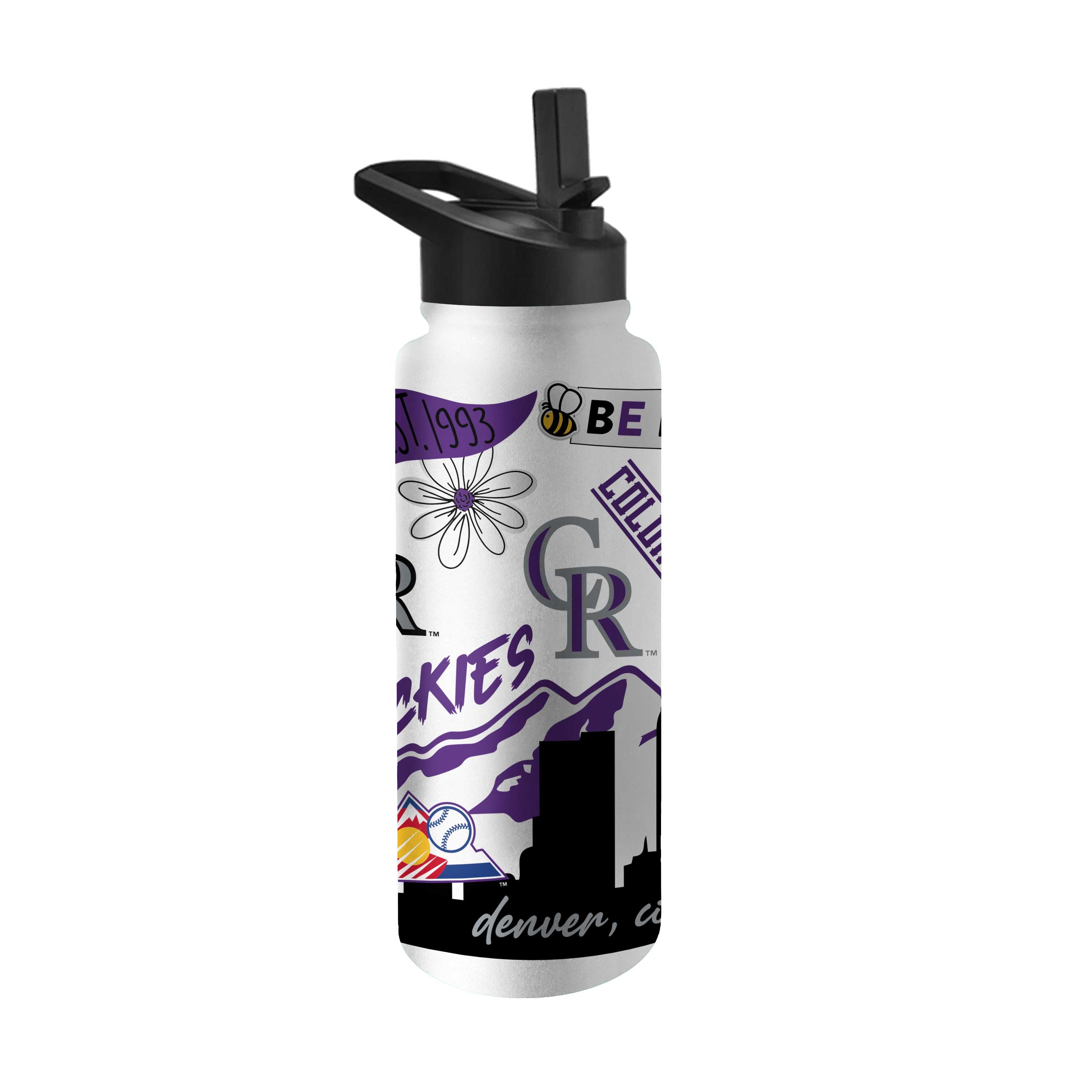 Colorado Rockies 34oz Native Quencher Bottle - Sports Gifts, Sports Memorabilia, Sports Collectibles, Fan Shop