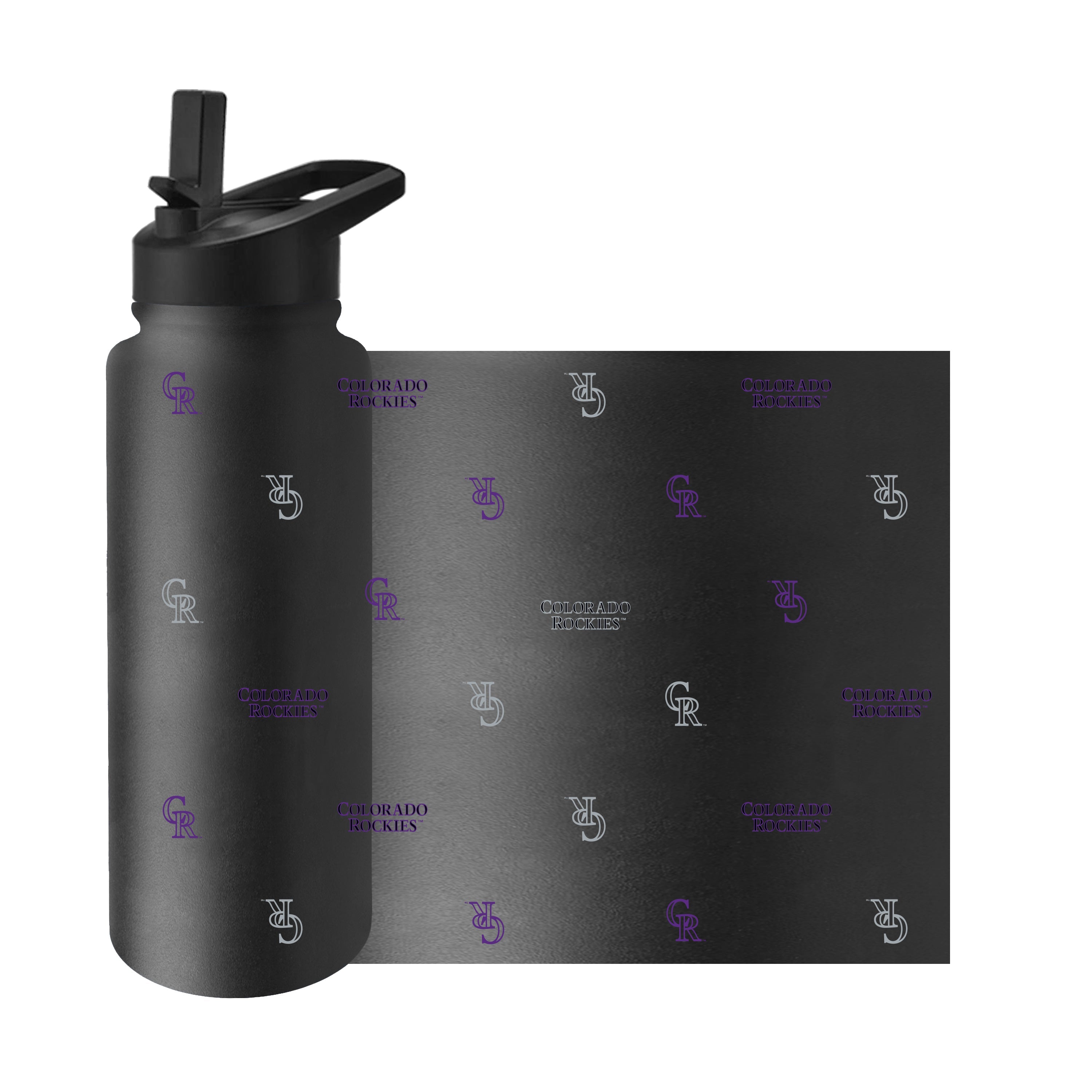 Colorado Rockies 34oz Step And Repeat Quencher Bottle - Sports Gifts, Sports Memorabilia, Sports Collectibles, Fan Shop