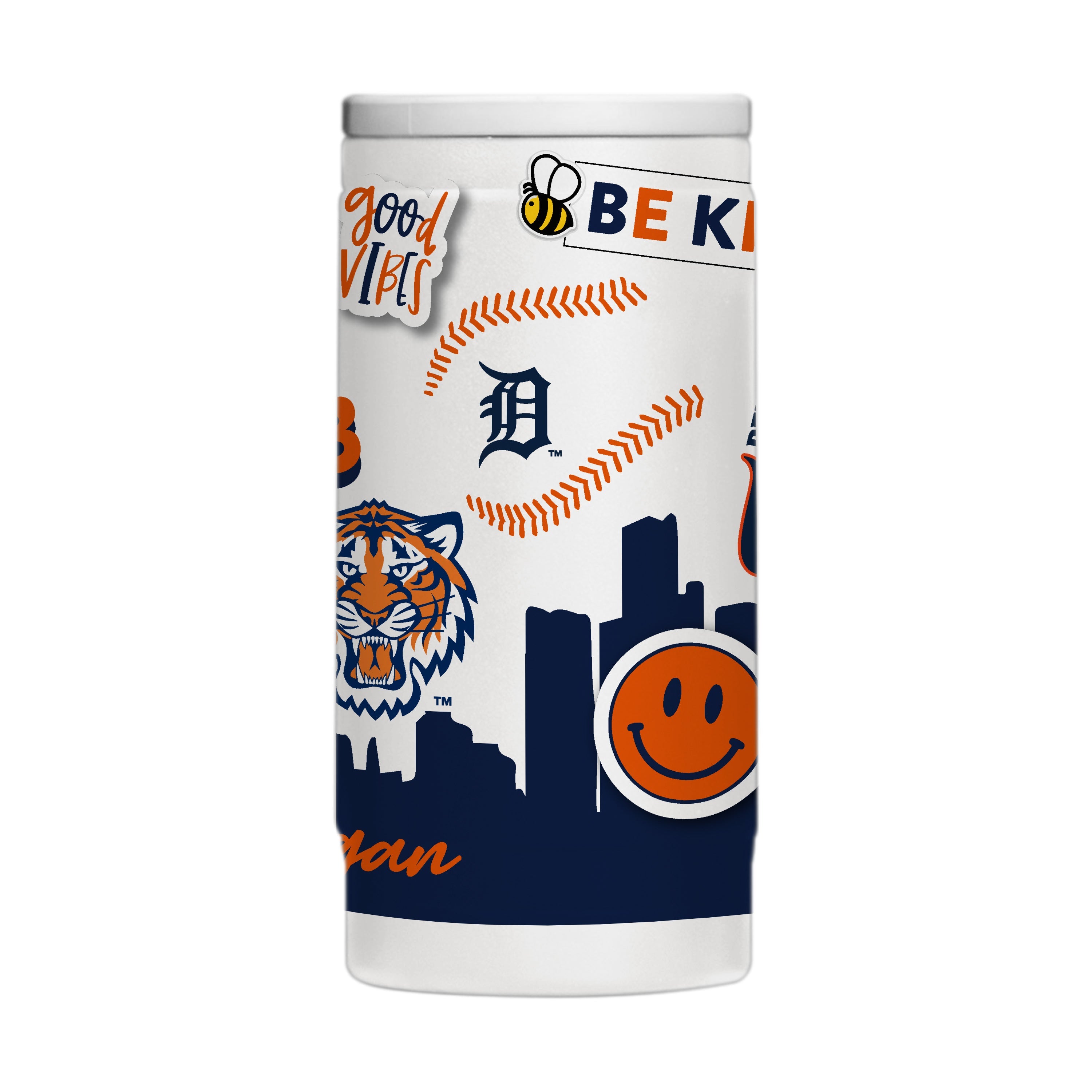 Detroit Tigers 12oz Native Powder Coat Slim Can Coolie - Sports Gifts, Sports Memorabilia, Sports Collectibles, Fan Shop