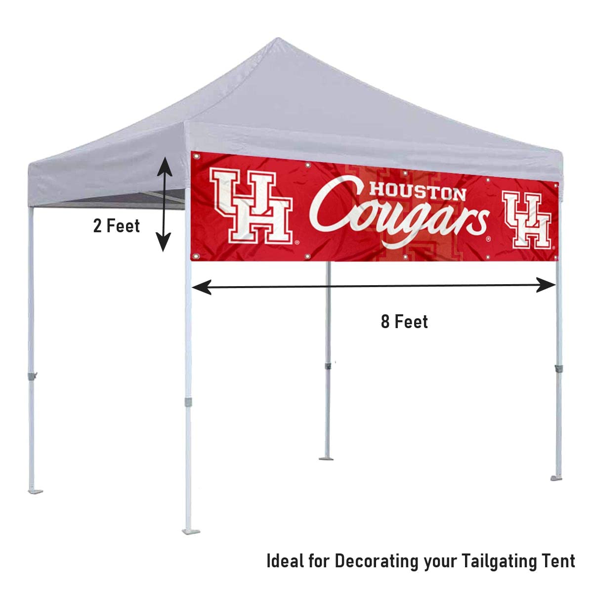 College Flags & Banners Co. Houston Cougars Large 2x8 Foot Banner - Sports Collectibles, Sports Memorabilia, Sports Fan Shop, Sports Gifts