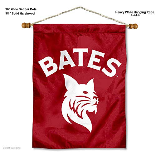 Bates College Bobcats Double Sided House Flag and Wood Banner Pole Set - Sports Collectibles, Sports Memorabilia, Sports Fan Shop, Sports Gifts