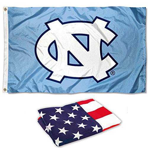 College Flags & Banners Co. University of North Carolina and USA Flag 3x5 Set - Sports Collectibles, Sports Memorabilia, Sports Fan Shop, Sports Gifts