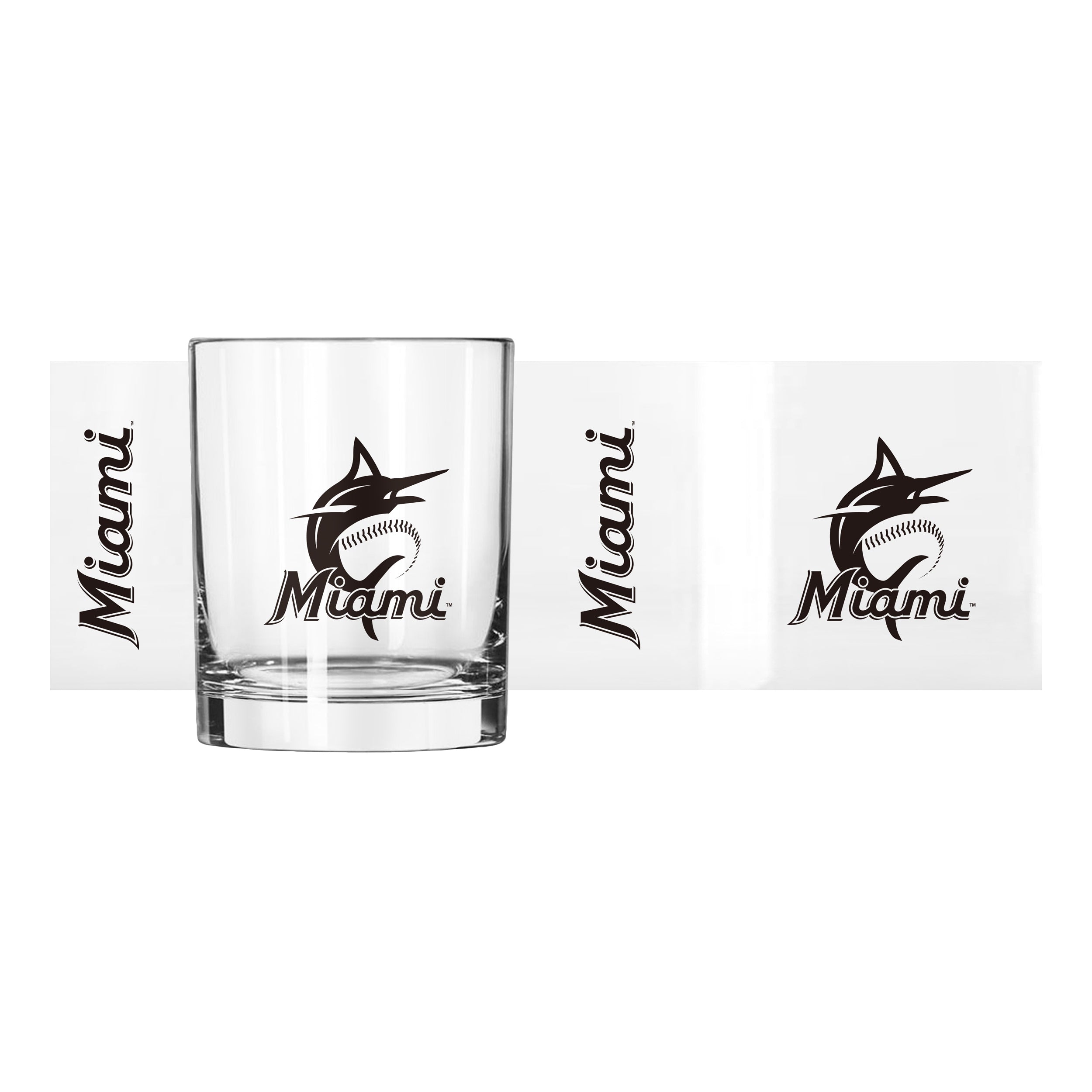Miami Marlins 14oz Gameday Rocks Glass - Sports Gifts, Sports Memorabilia, Sports Collectibles, Fan Shop
