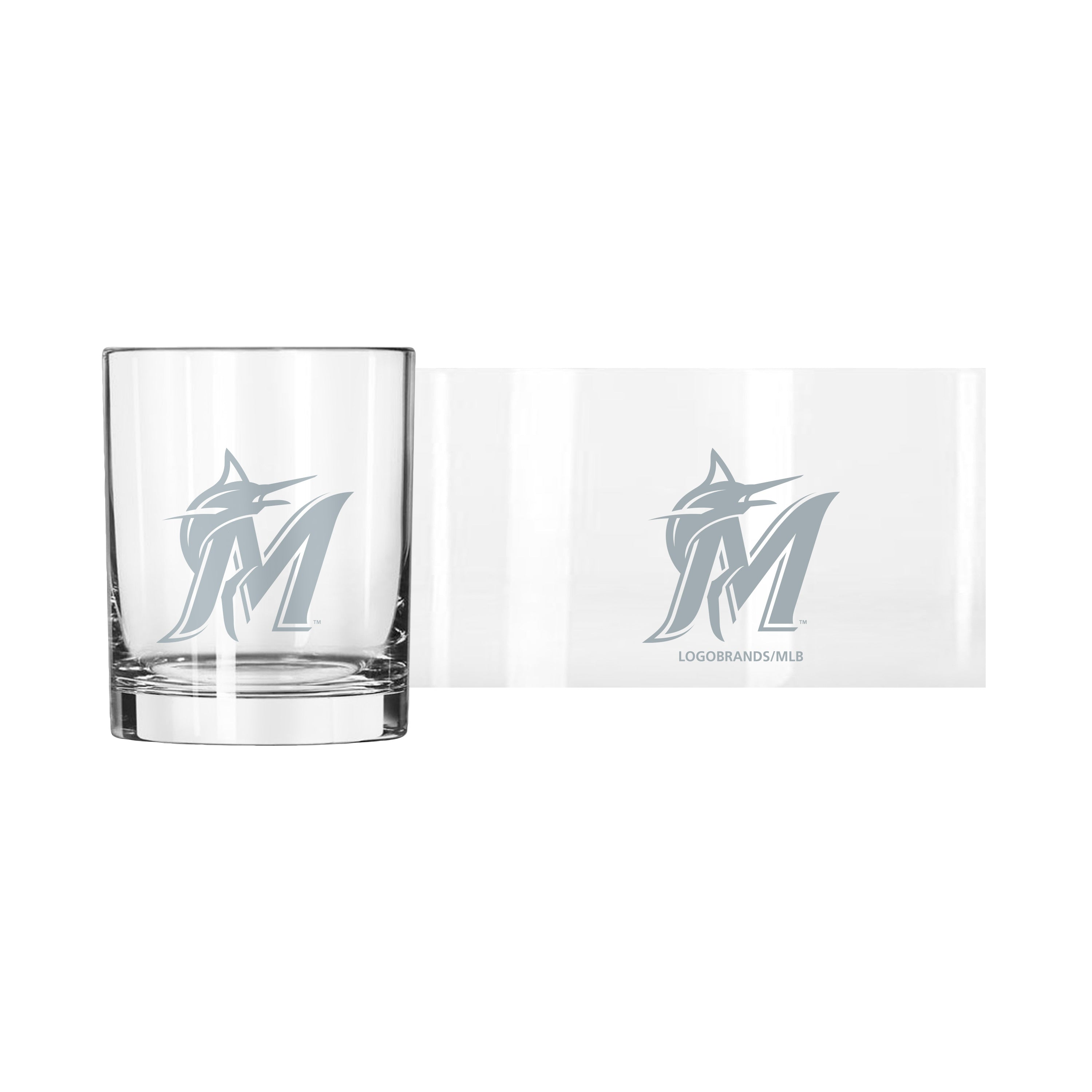 Miami Marlins 14oz Frost Rocks Glass - Sports Gifts, Sports Memorabilia, Sports Collectibles, Fan Shop