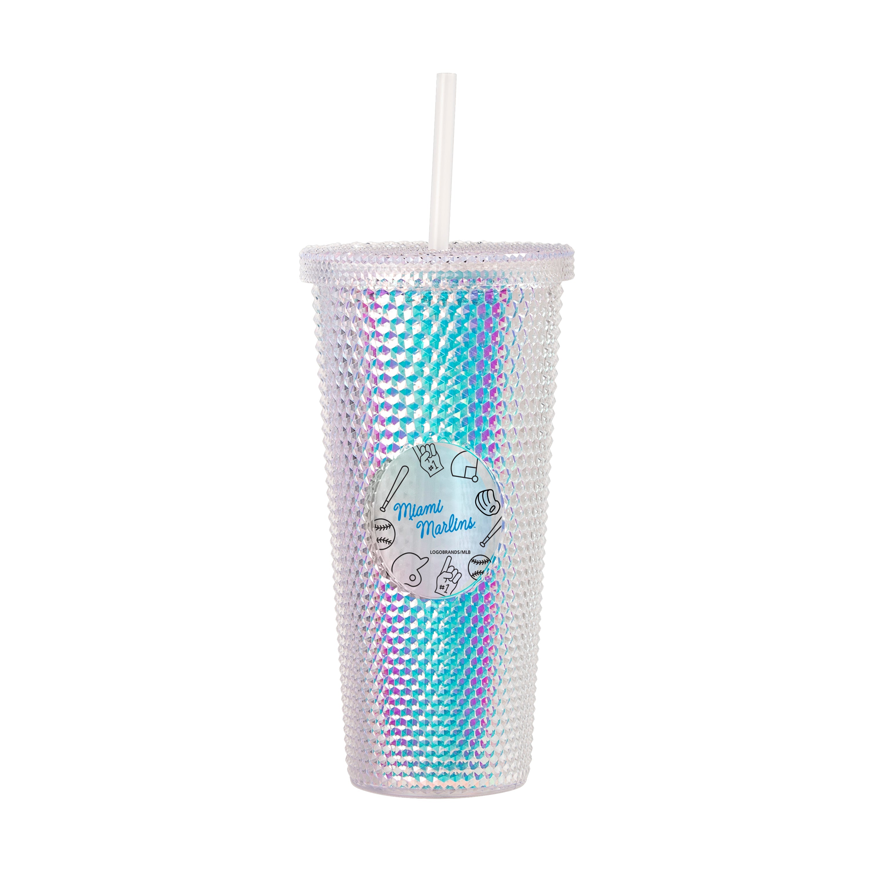 Miami Marlins 24oz Playmaker Iridescent Stud Tumbler