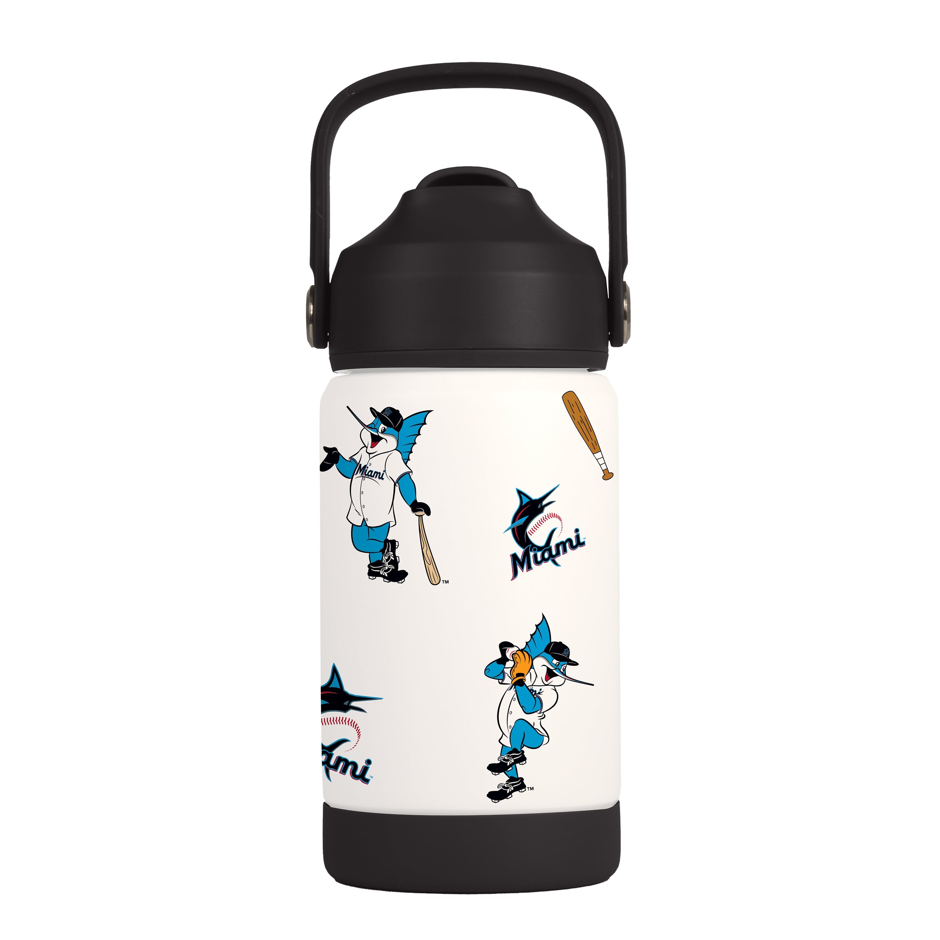 Miami Marlins 12oz Mascot SS Kids Bottle - Sports Gifts, Sports Memorabilia, Sports Collectibles, Fan Shop