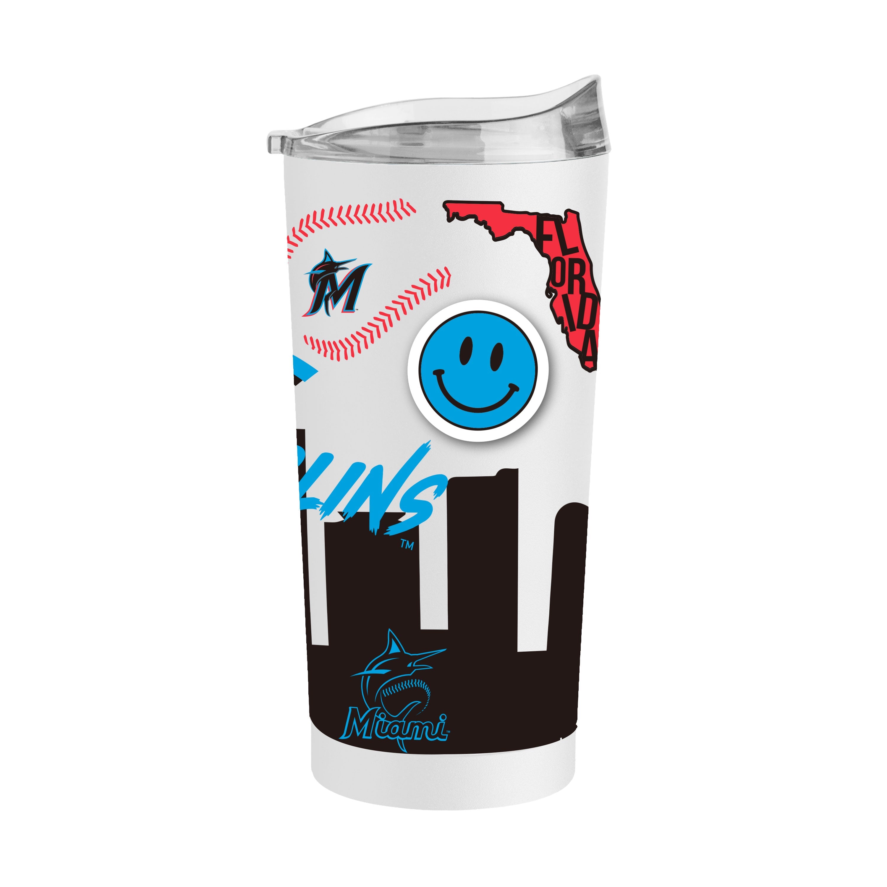 Miami Marlins 20oz Native Powder Coat Tumbler - Sports Gifts, Sports Memorabilia, Sports Collectibles, Fan Shop