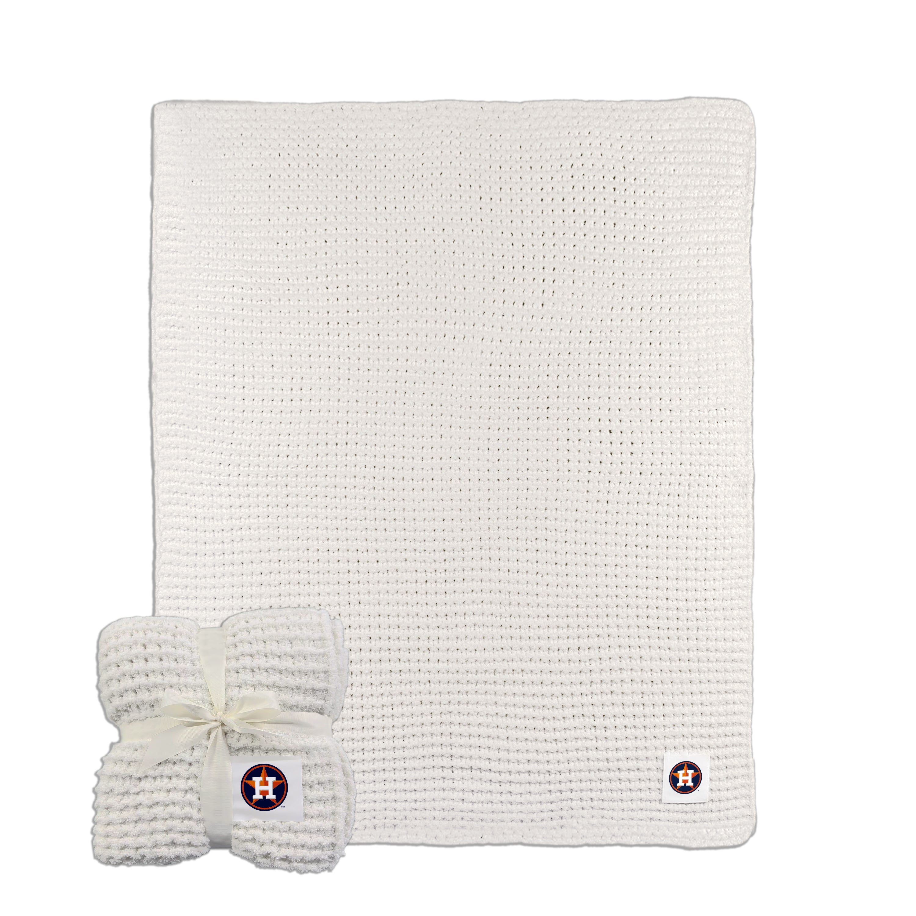 Houston Astros Ivory Cable Knit Throw 50x60