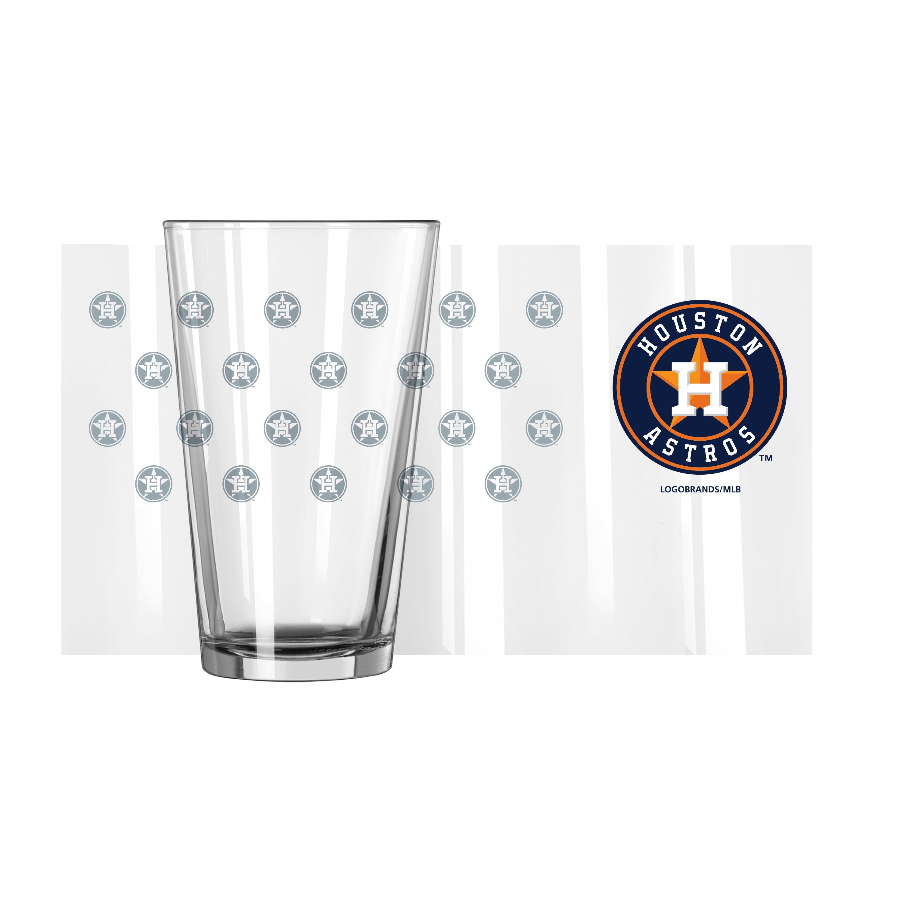 Houston Astros 16oz Satin Etch Pint Glass - Sports Gifts, Sports Memorabilia, Sports Collectibles, Fan Shop
