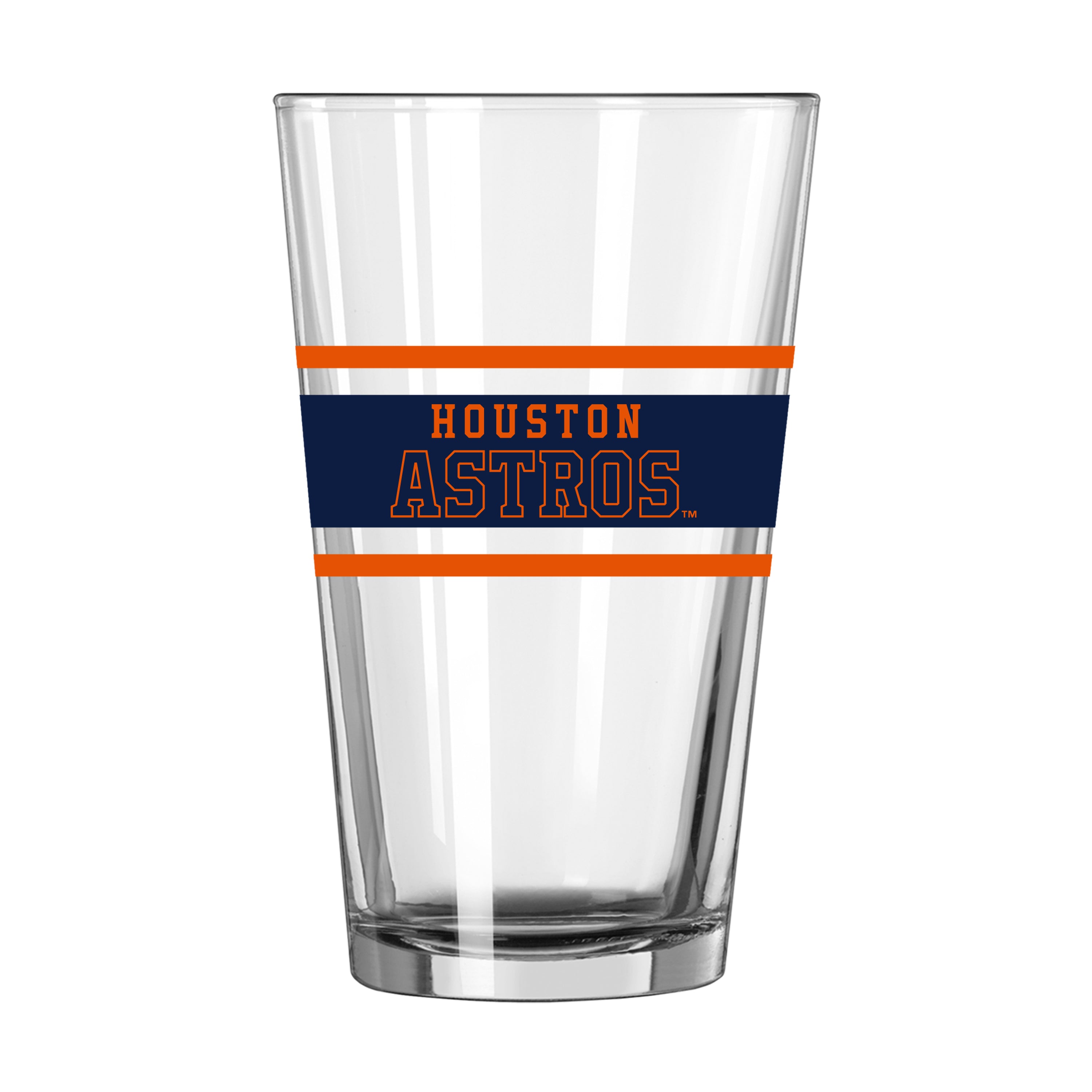 Houston Astros 16oz Stripe Pint Glass - Sports Gifts, Sports Memorabilia, Sports Collectibles, Fan Shop