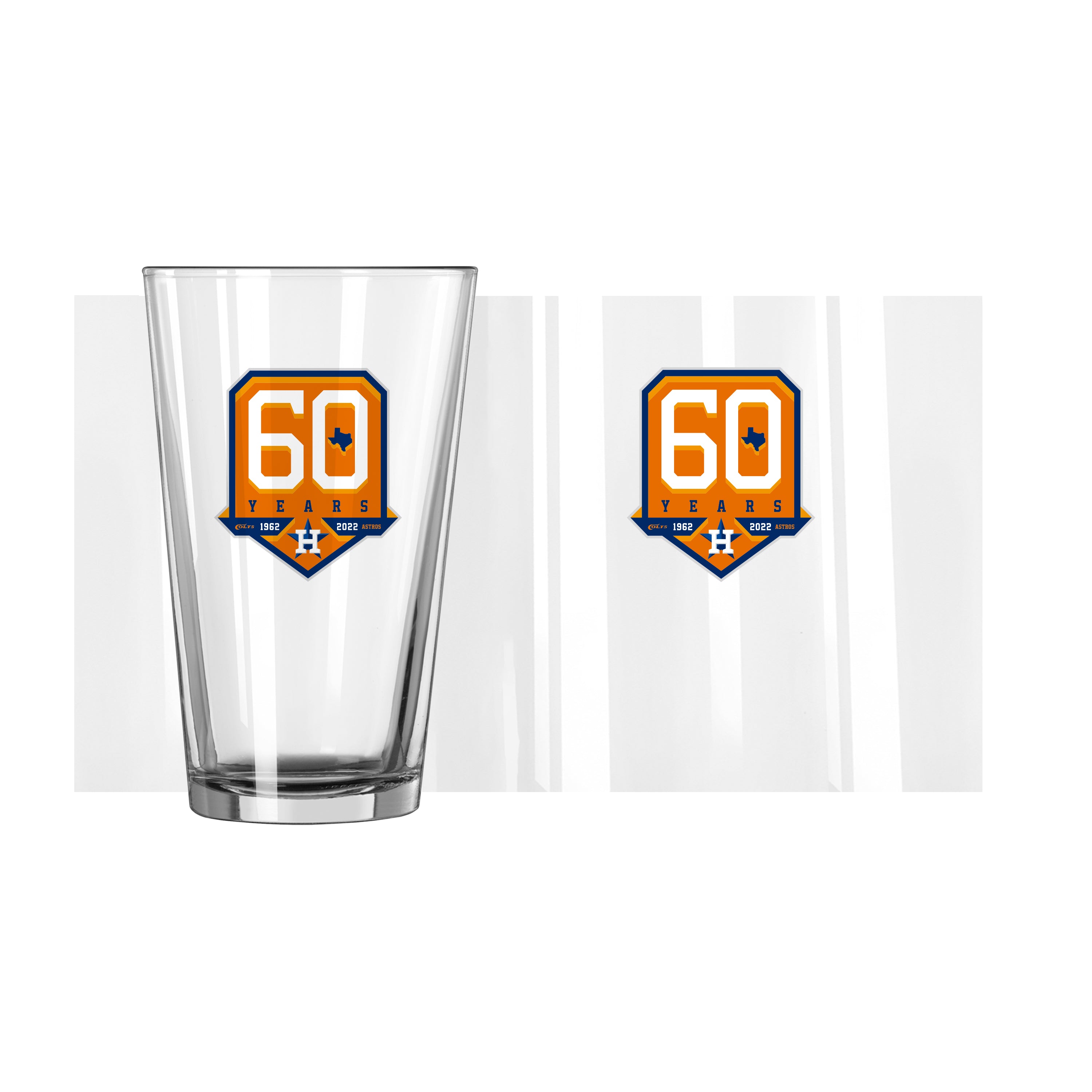Houston Astros 16oz 60th Anniversary Pint Glass - Sports Gifts, Sports Memorabilia, Sports Collectibles, Fan Shop