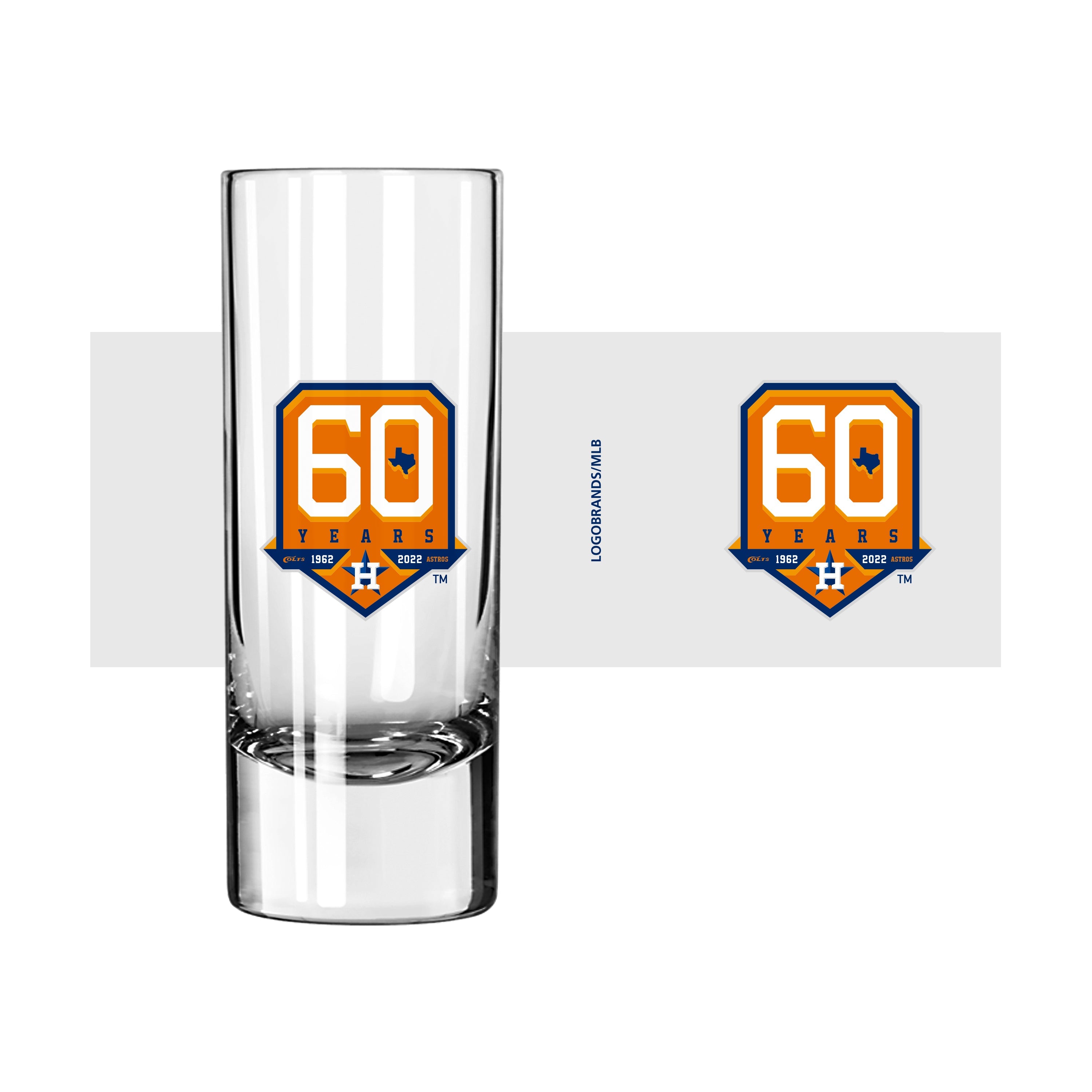 Houston Astros 2.5oz 60th Anniversary Glass Shooter - Sports Gifts, Sports Memorabilia, Sports Collectibles, Fan Shop