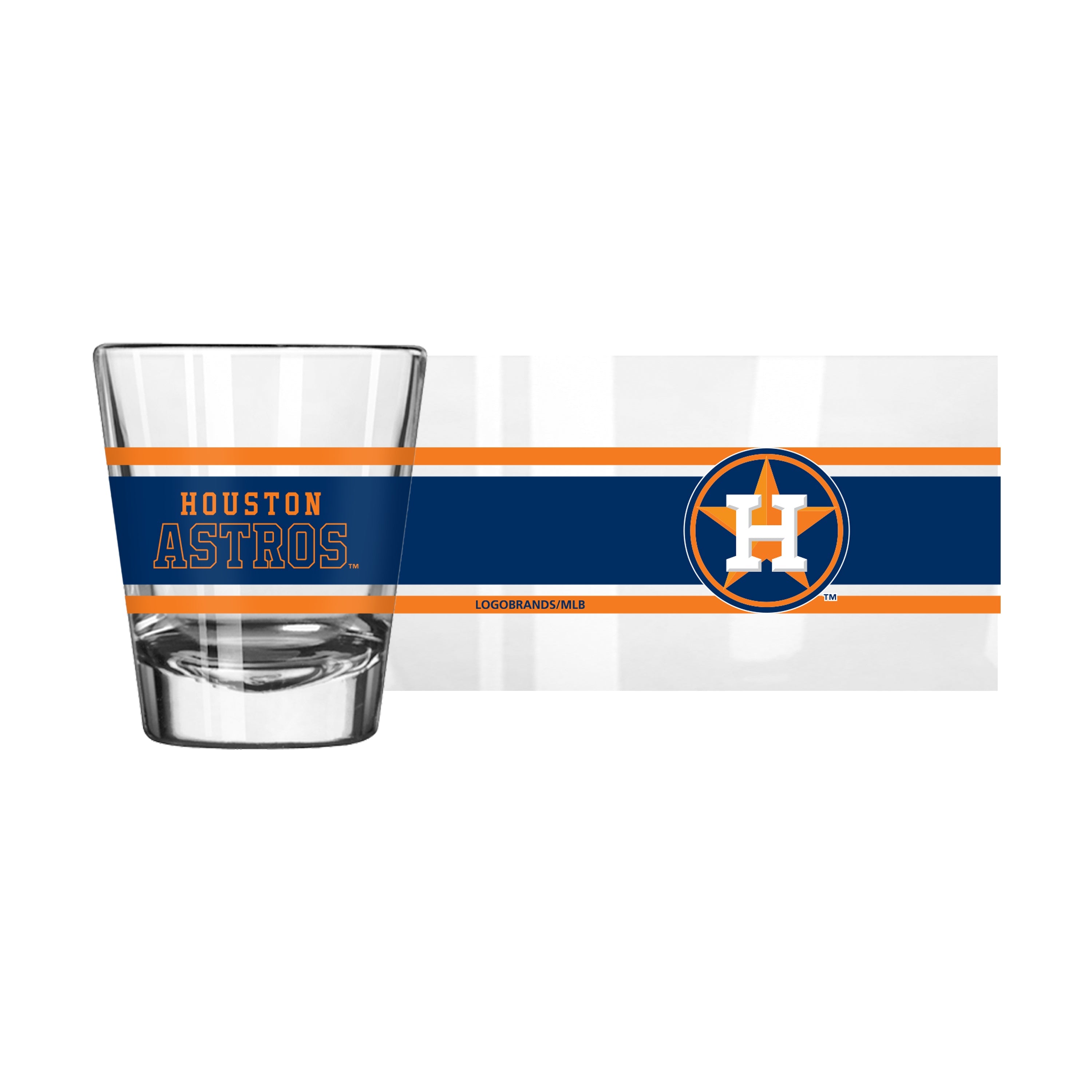 Houston Astros 2oz Stripe Shot Glass - Sports Gifts, Sports Memorabilia, Sports Collectibles, Fan Shop