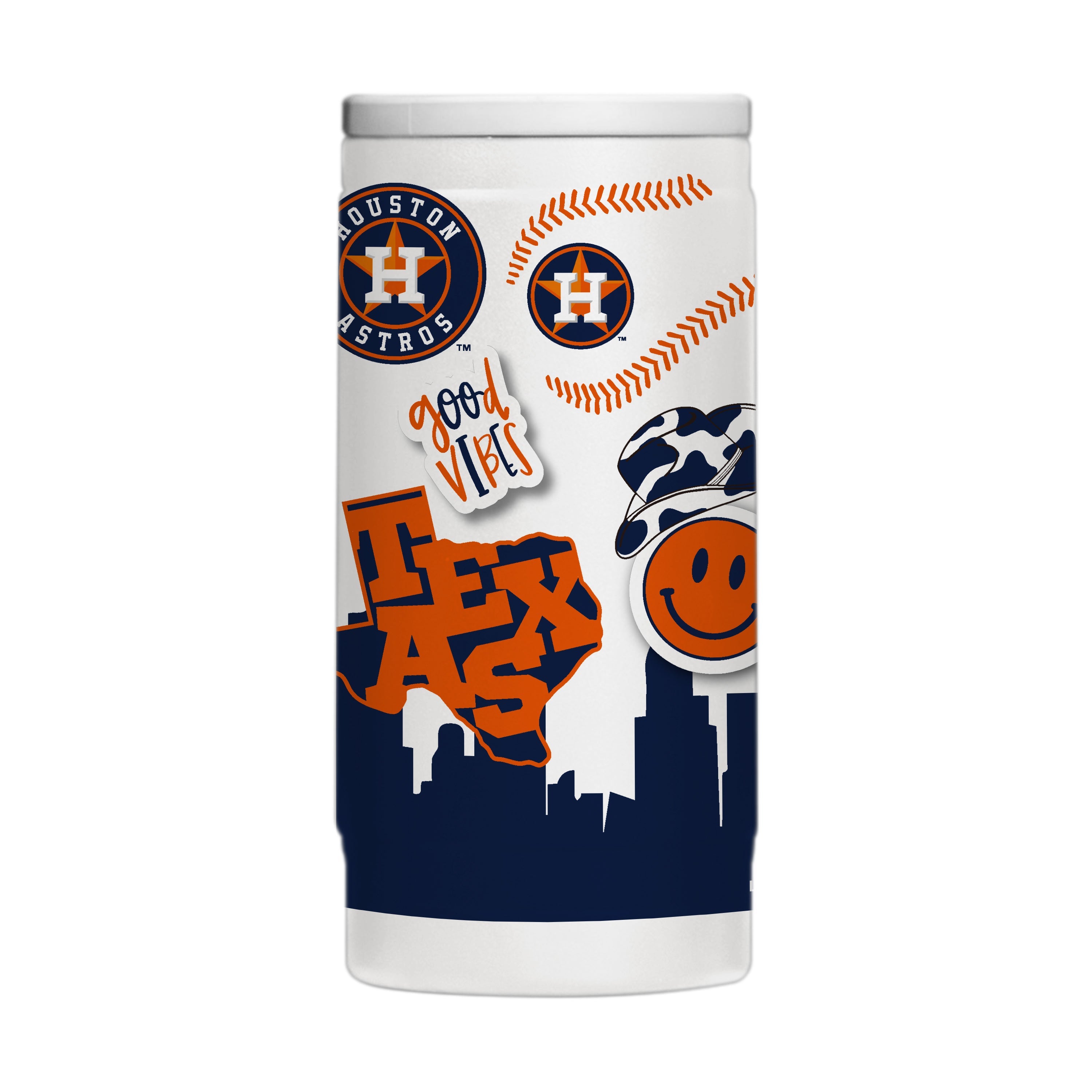 Houston Astros 12oz Native Powder Coat Slim Can Coolie - Sports Gifts, Sports Memorabilia, Sports Collectibles, Fan Shop