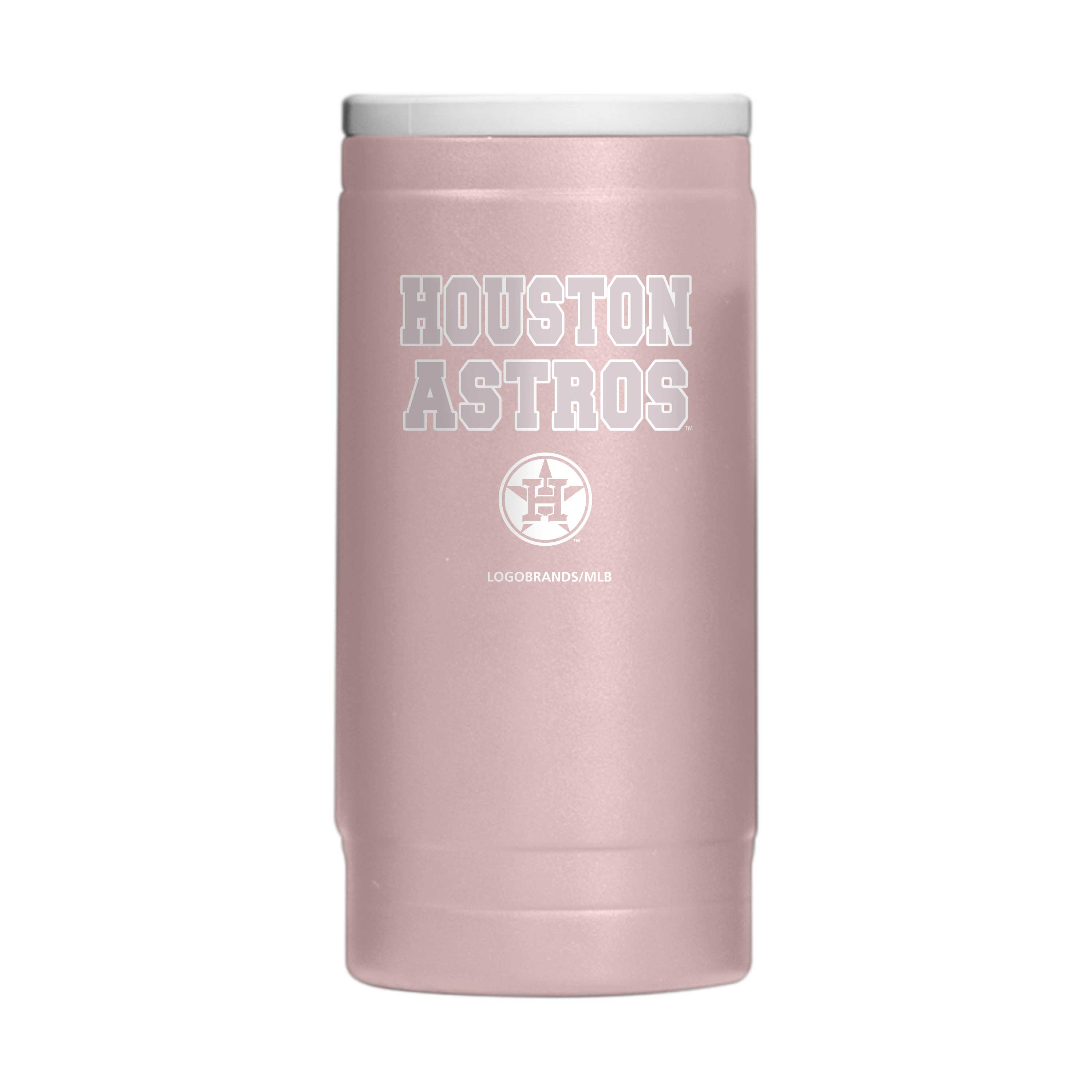 Houston Astros Stencil Powder Coat Slim Can Coolie - Sports Gifts, Sports Memorabilia, Sports Collectibles, Fan Shop