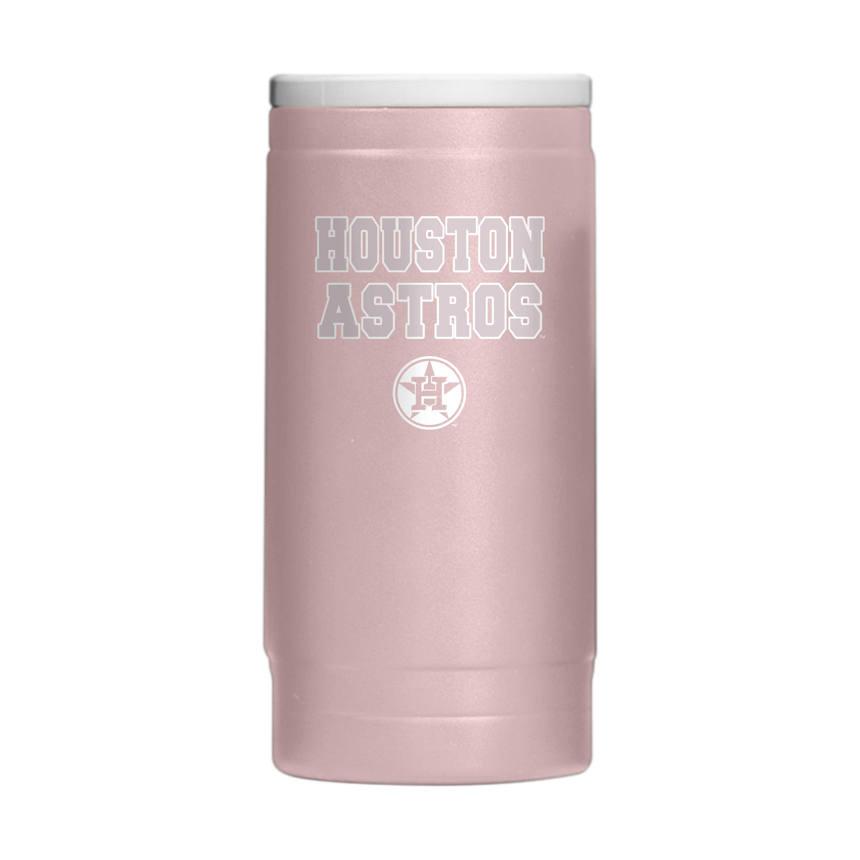 Houston Astros Stencil Powder Coat Slim Can Coolie