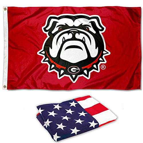 College Flags & Banners Co. Georgia Bulldogs Red Dawgs and USA 3x5 Flag Set - Sports Collectibles, Sports Memorabilia, Sports Fan Shop, Sports Gifts