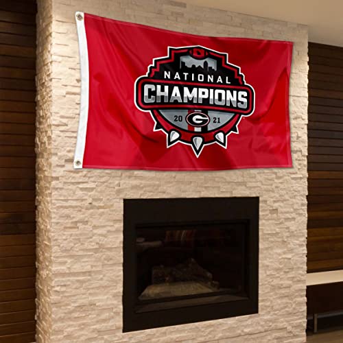 Georgia Bulldogs College Football Champions 2x3 Foot Flag and USA 3x5 Flag Set - Sports Collectibles, Sports Memorabilia, Sports Fan Shop, Sports Gifts