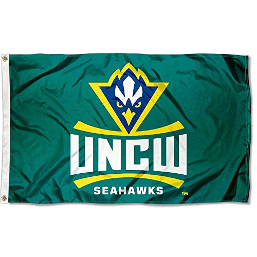 College Flags & Banners Co. UNC Wilmington New Logo 3x5 Flag and USA 3x5 Flag Set - Sports Collectibles, Sports Memorabilia, Sports Fan Shop, Sports Gifts
