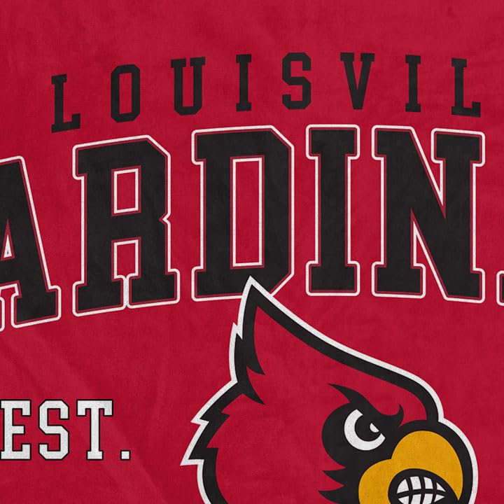 NCAA Louisville Cardinals Vintage Arch Block Ultra Soft Blanket - Sports Gifts, Sports Memorabilia, Sports Collectibles, Fan Shop