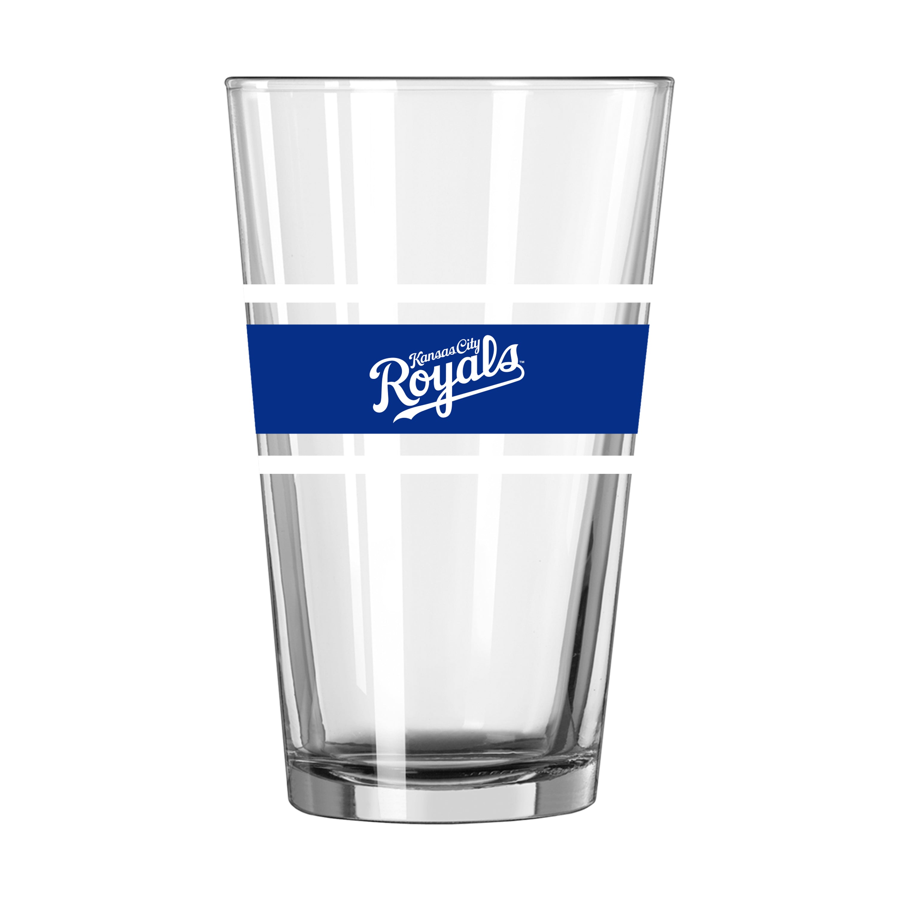 Kansas City Royals 16oz Stripe Pint Glass - Sports Gifts, Sports Memorabilia, Sports Collectibles, Fan Shop