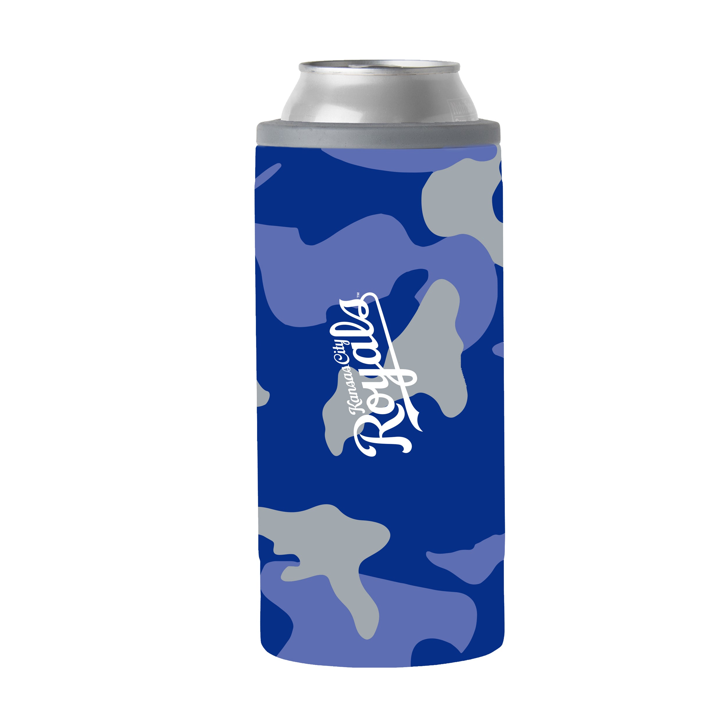 Kansas City Royals 12oz Camo Slim Can Coolie - Sports Gifts, Sports Memorabilia, Sports Collectibles, Fan Shop