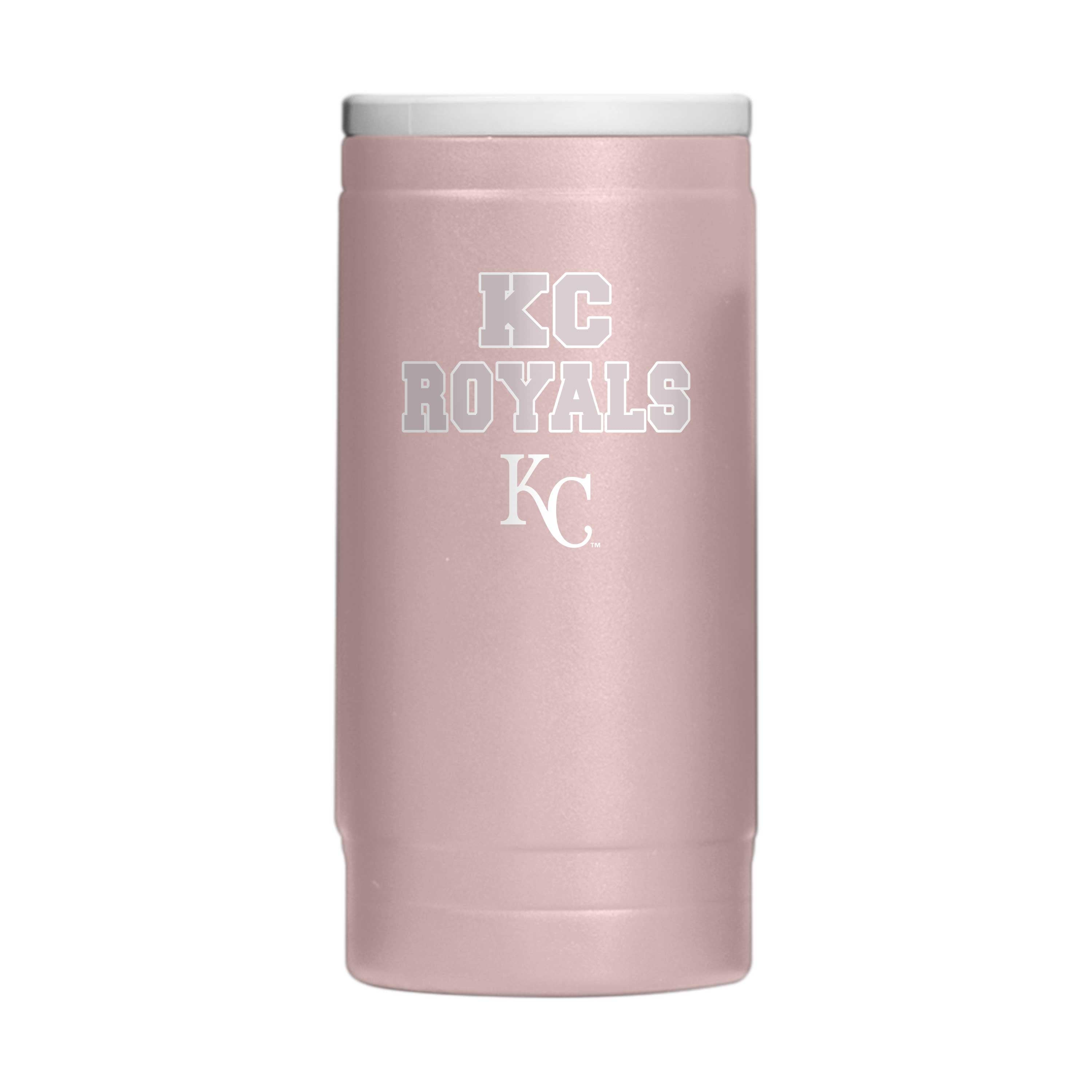 Kansas City Royals Stencil Powder Coat Slim Can Coolie