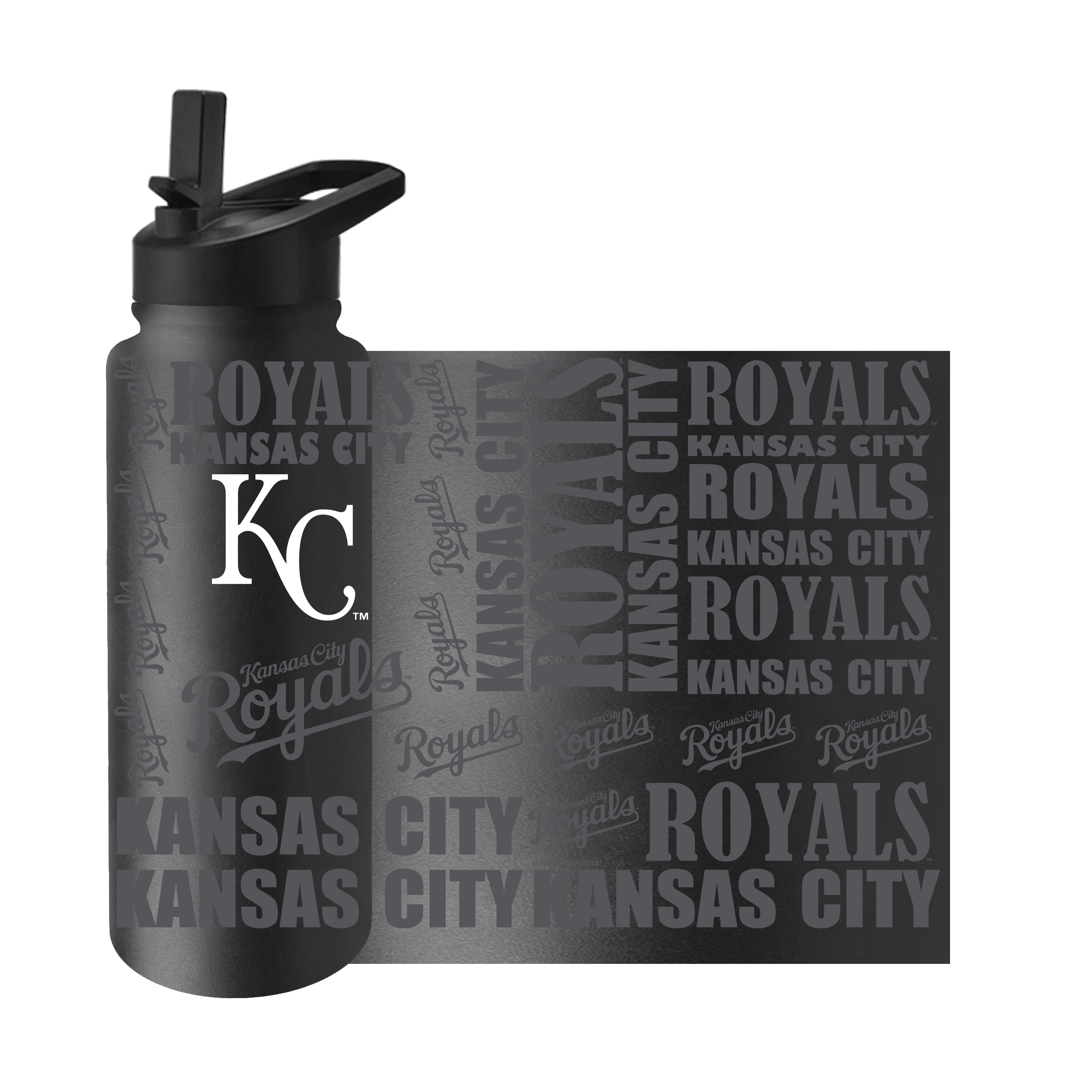 KC Royals 34oz Black Replay Quencher Bottle - Sports Gifts, Sports Memorabilia, Sports Collectibles, Fan Shop