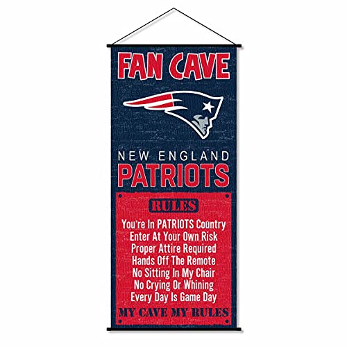 WinCraft New England Patriots Man Cave Fan Banner Wall Door Scroll - Sports Collectibles, Sports Memorabilia, Sports Fan Shop, Sports Gifts