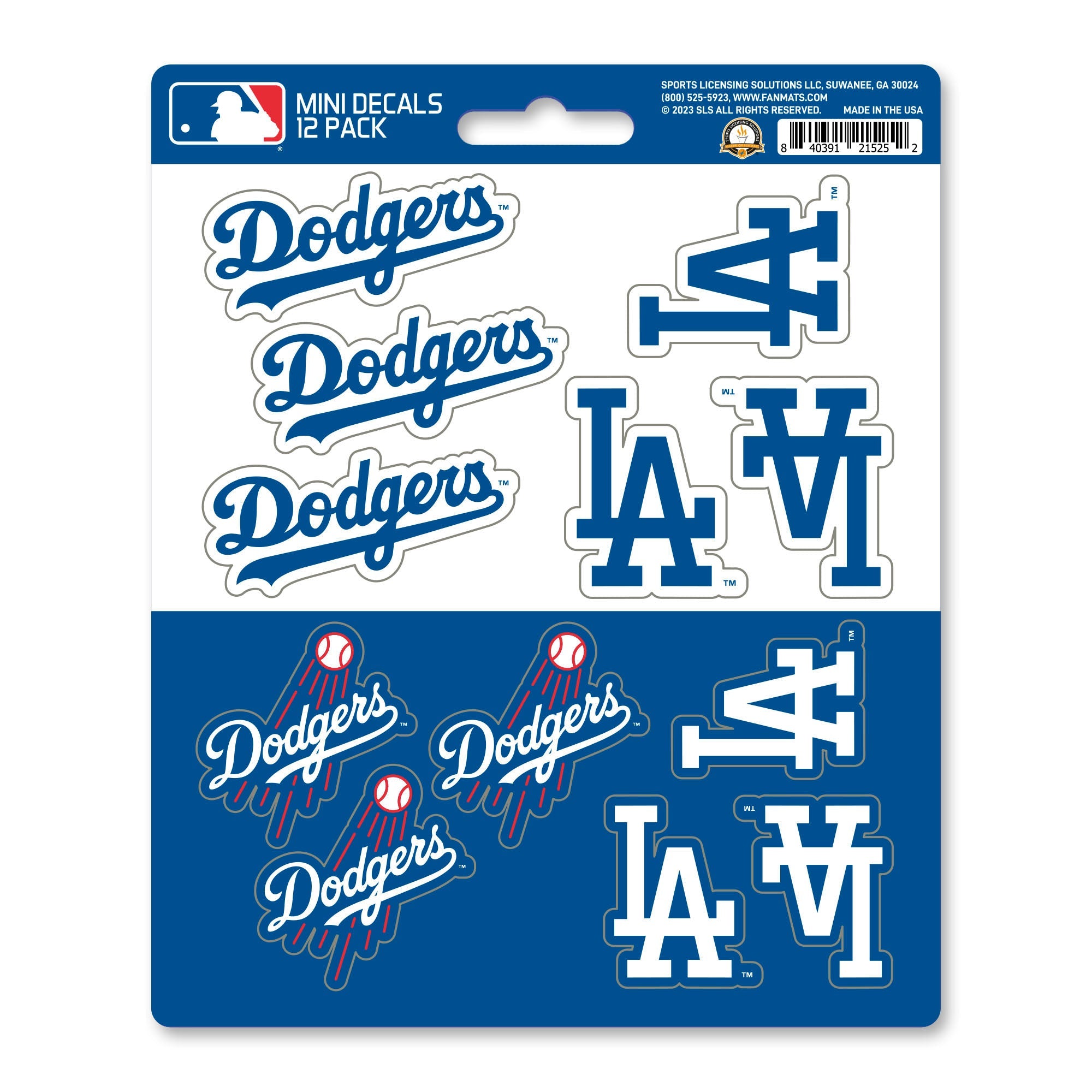 MLB - Los Angeles Dodgers Mini Decal 12-pk