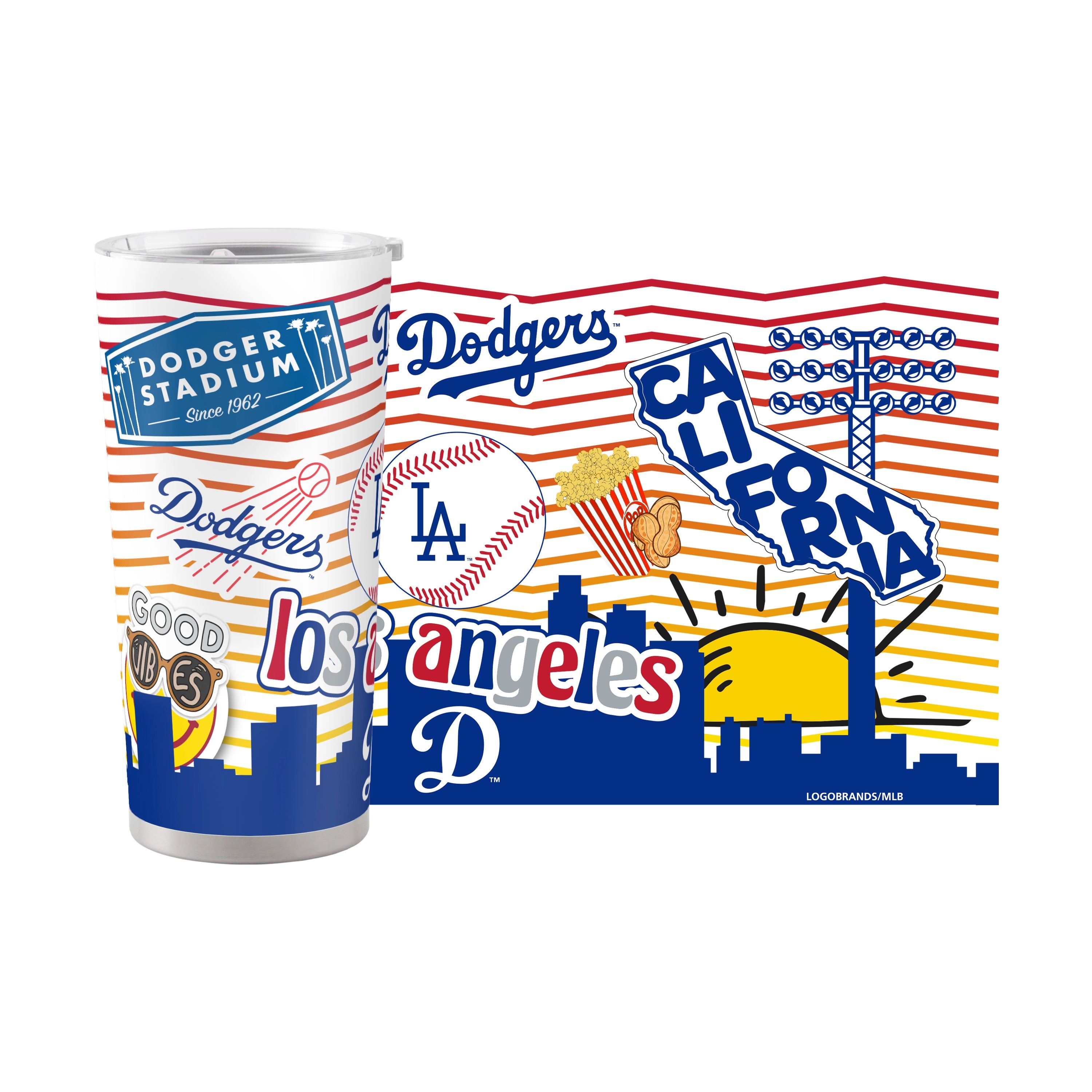 Los Angeles Dodgers Stadium 20oz Native Powder Coat Tumbler - Sports Gifts, Sports Memorabilia, Sports Collectibles, Fan Shop