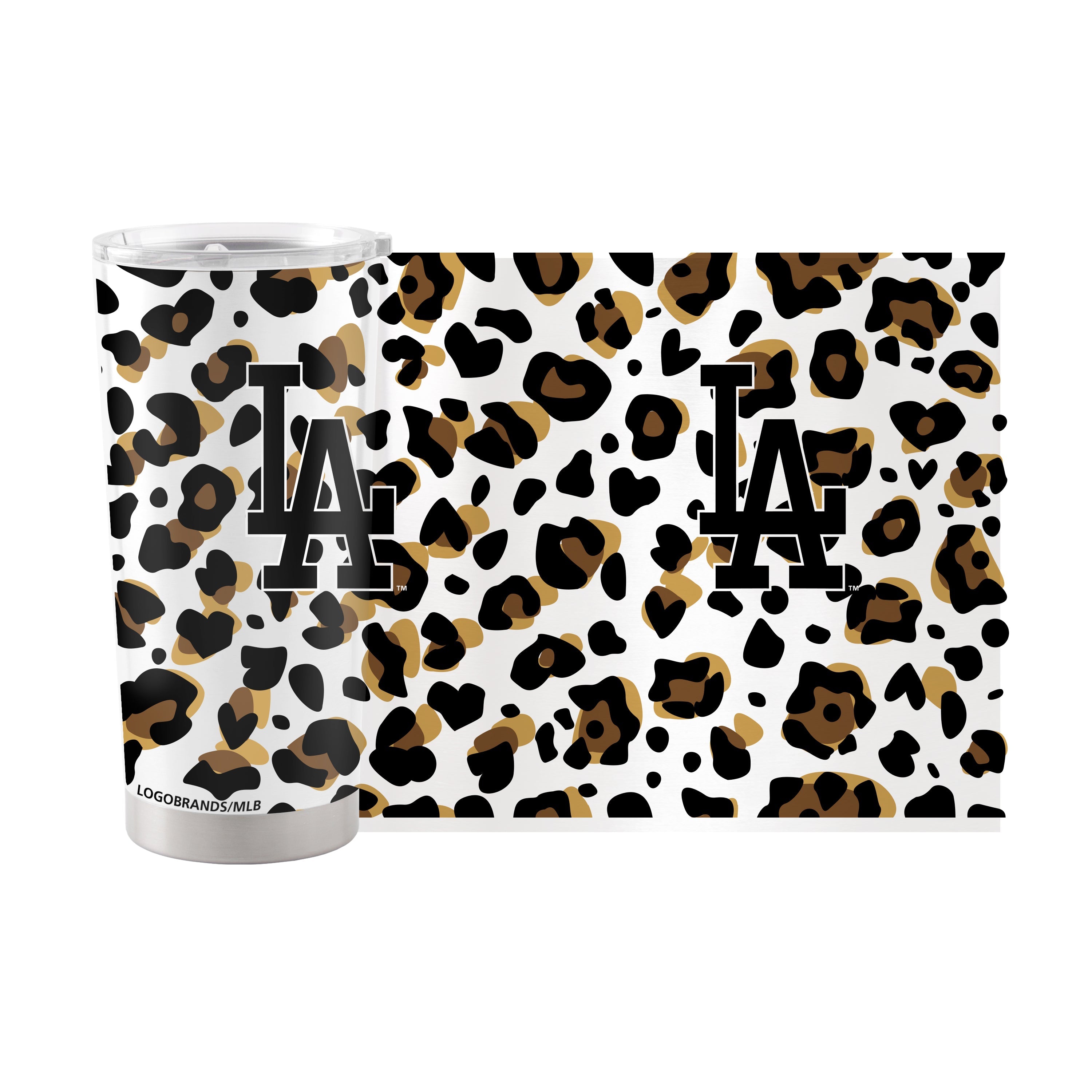 Los Angeles Dodgers 20oz Neutral Leopard Stainless Steel Tumbler - Sports Gifts, Sports Memorabilia, Sports Collectibles, Fan Shop