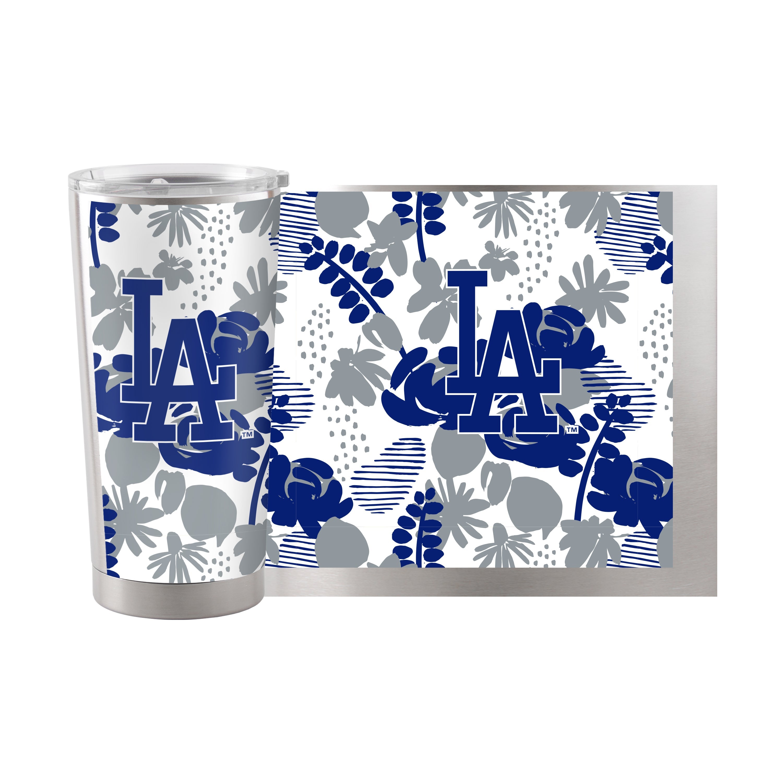 Los Angeles Dodgers 20oz Floral Stainless Steel Tumbler - Sports Gifts, Sports Memorabilia, Sports Collectibles, Fan Shop