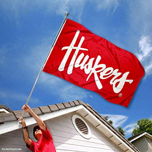 College Flags & Banners Co. Nebraska Huskers Script Huskers Flag and USA 3x5 Flag Set - Sports Collectibles, Sports Memorabilia, Sports Fan Shop, Sports Gifts