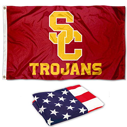 USC Trojans New SC Flag and USA 3x5 Flag Set - Sports Collectibles, Sports Memorabilia, Sports Fan Shop, Sports Gifts
