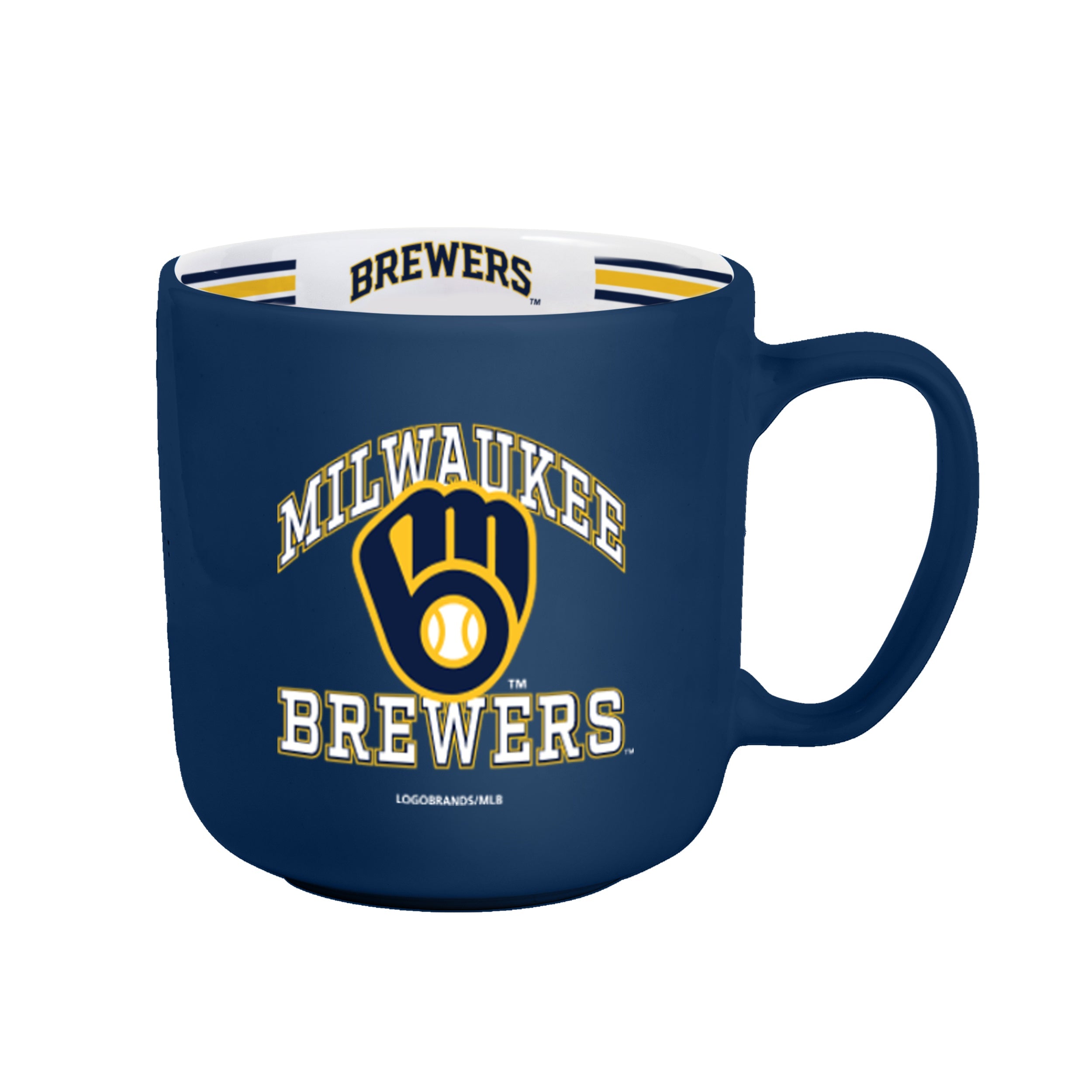 Milwaukee Brewers 15oz Stripe Mug - Sports Gifts, Sports Memorabilia, Sports Collectibles, Fan Shop