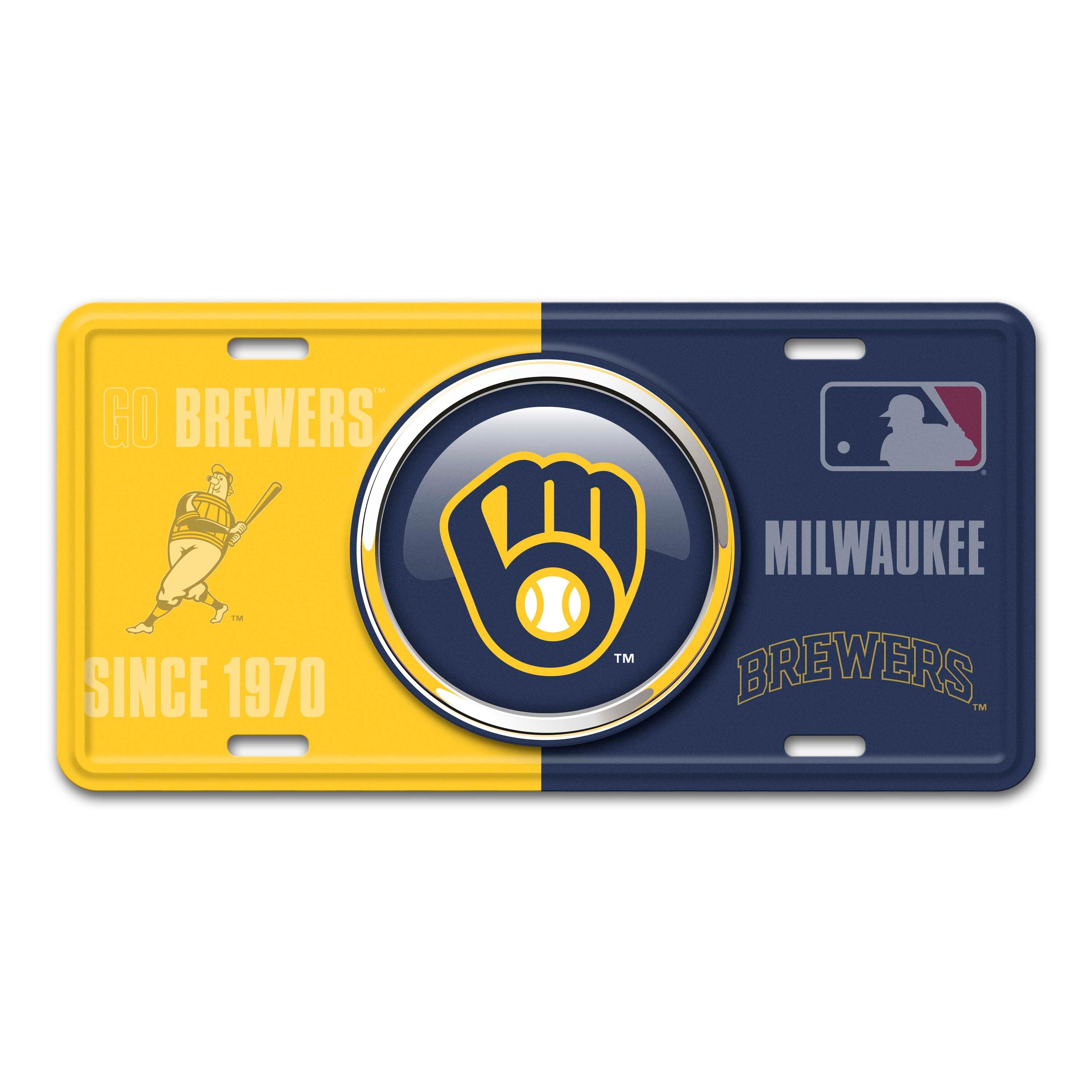 Milwaukee Brewers Embossed Metal License Plate