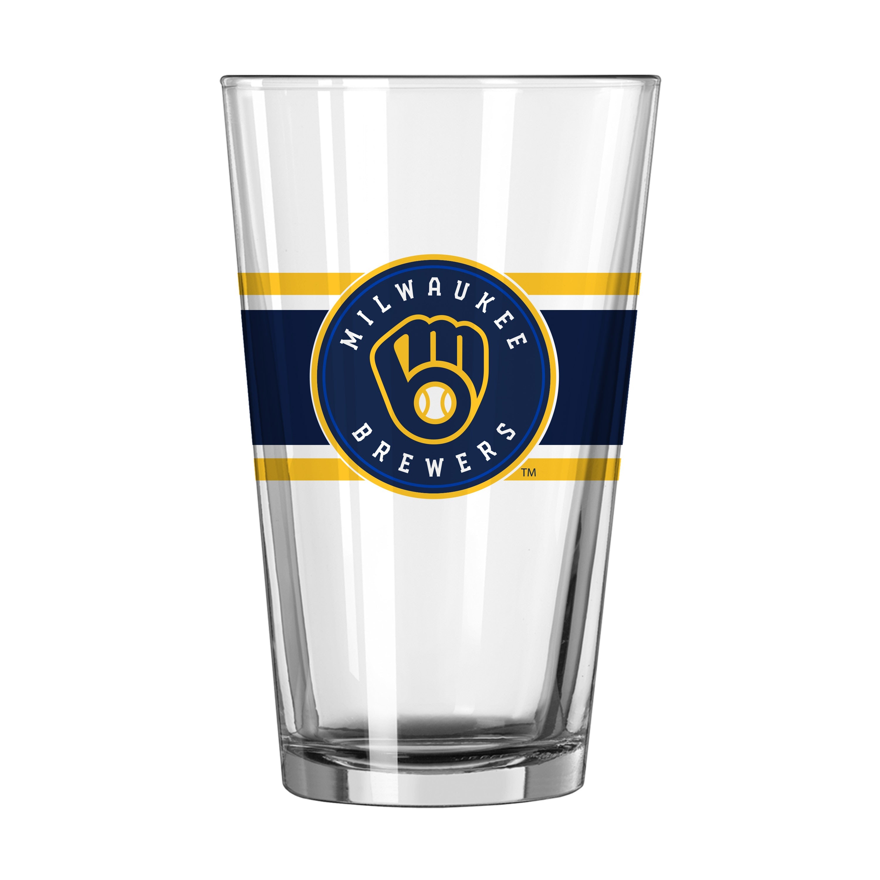 Milwaukee Brewers 16oz Stripe Pint Glass