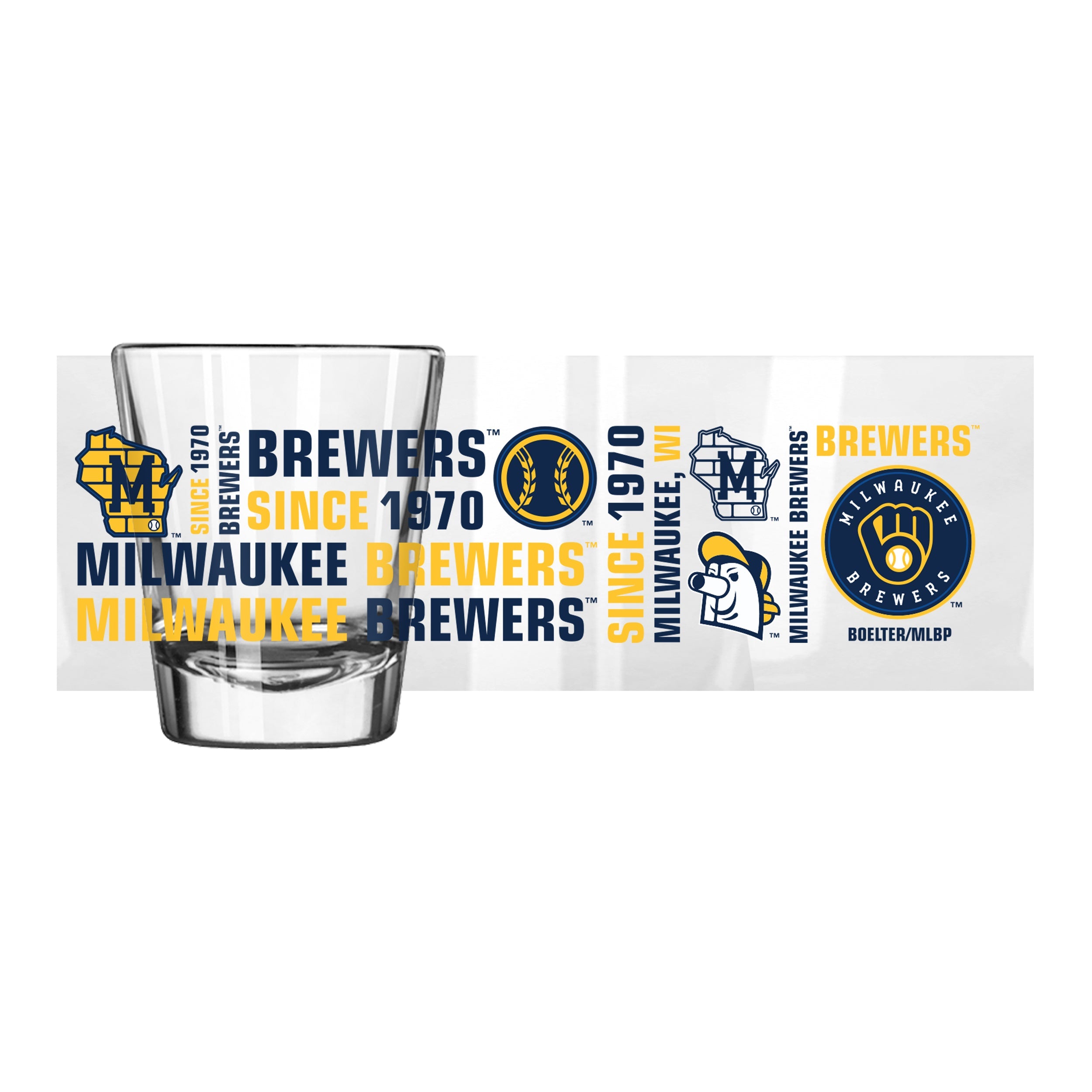 Milwaukee Brewers 2oz Spirit Shot Glass - Sports Gifts, Sports Memorabilia, Sports Collectibles, Fan Shop